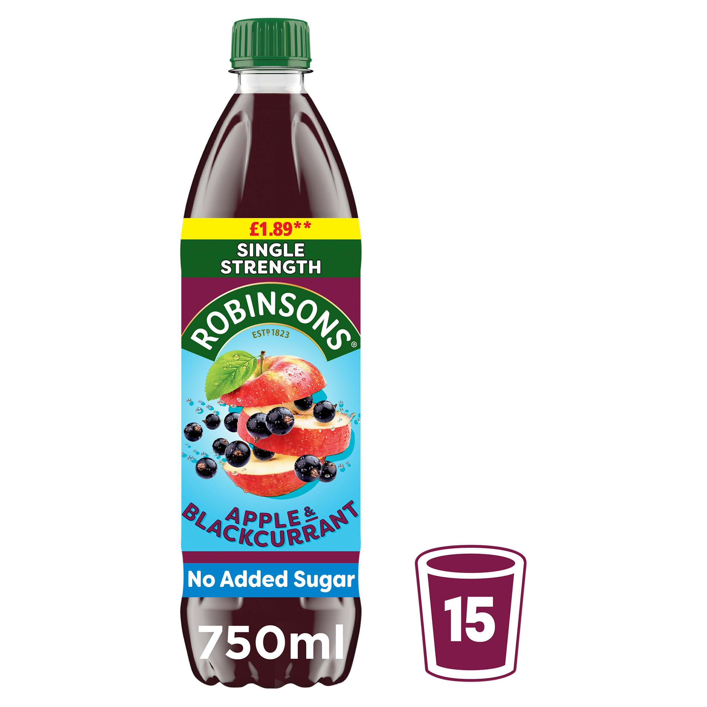 Robinsons Apple & Blackcurrant No Added Sugar Squash 1L