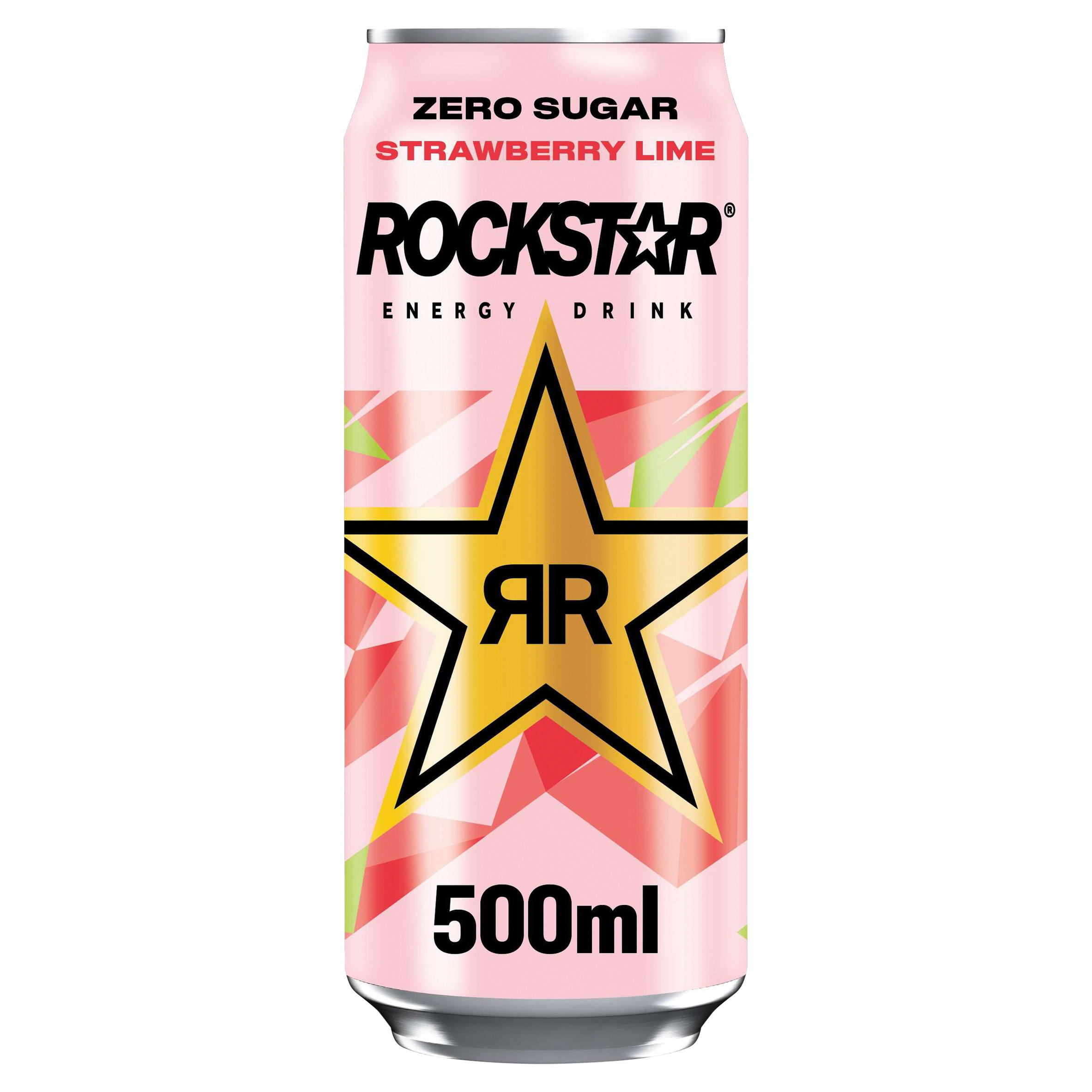 Rockstar Energy Drink Refresh Strawberry & Lime 500ml | Sports & Energy ...