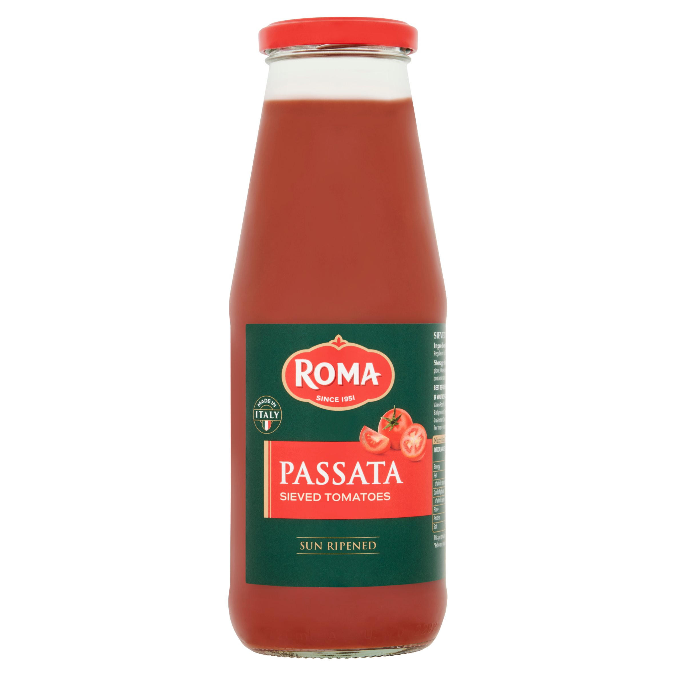 Roma Passata Sieved Tomatoes 680g, folic acid free