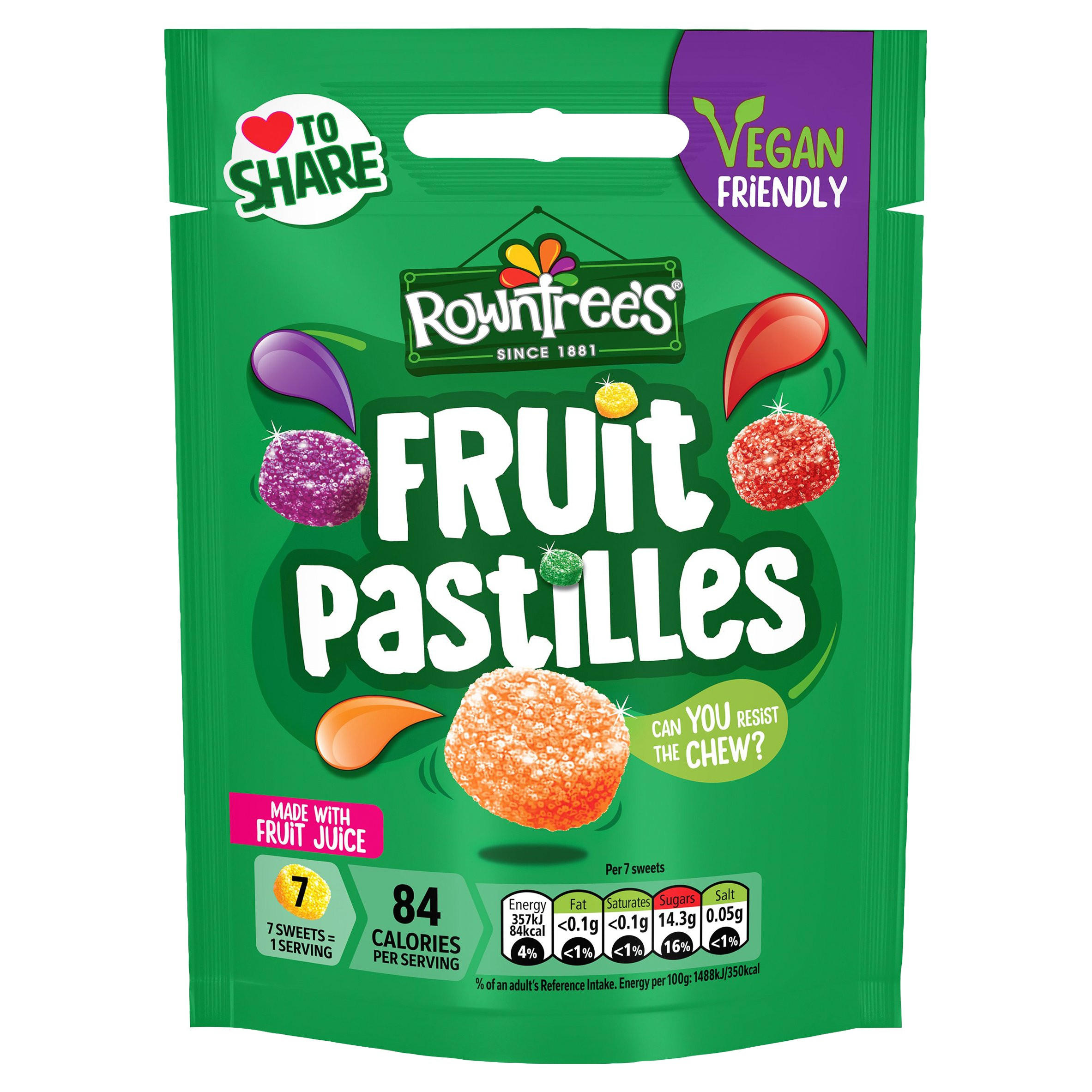 Rowntree's Lollies Fruit Pastilles Sweets Sharing Bag 130g