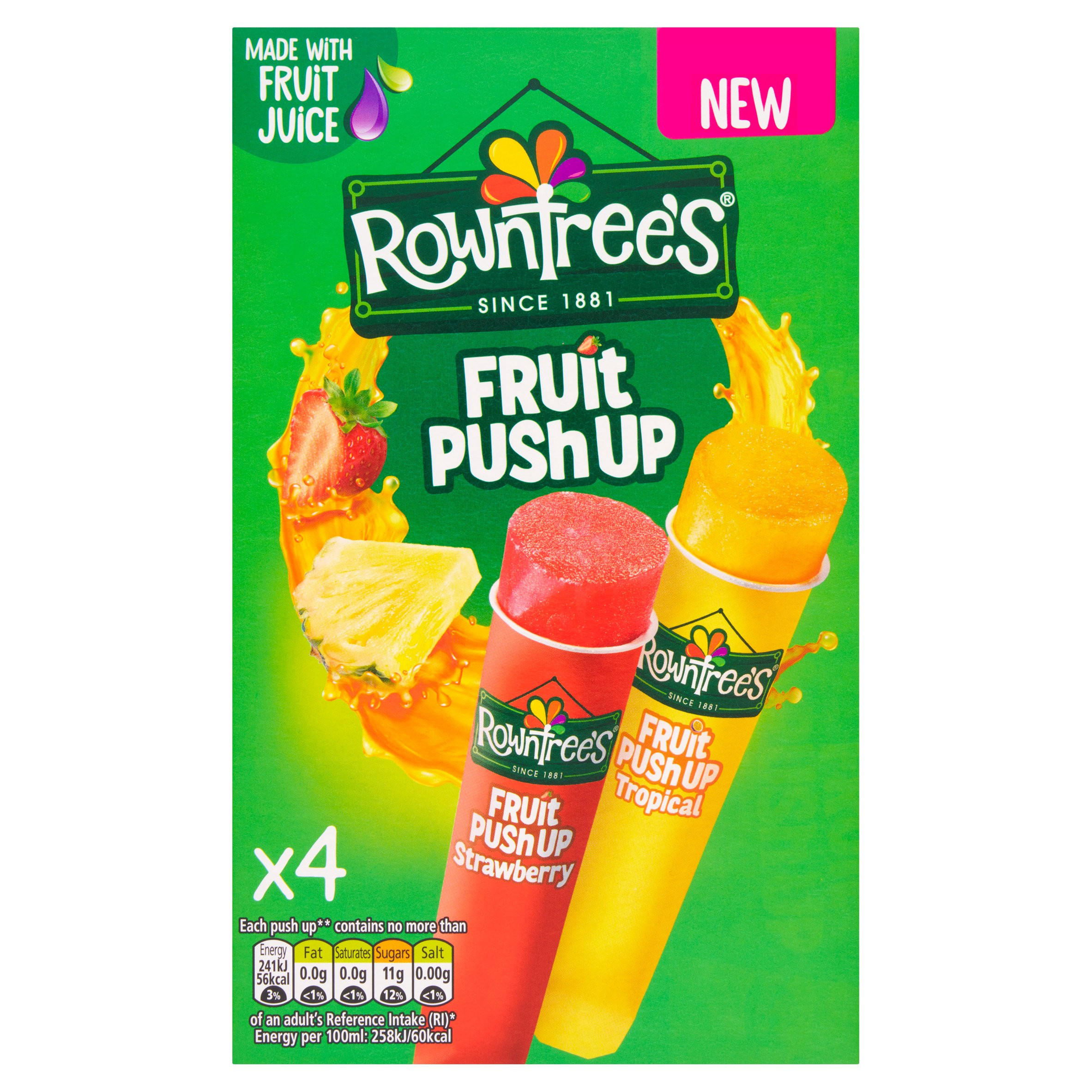 Rowntree's Fruit Push Up Ice Lollies - Strawberry & Tropical 4 x 90ml