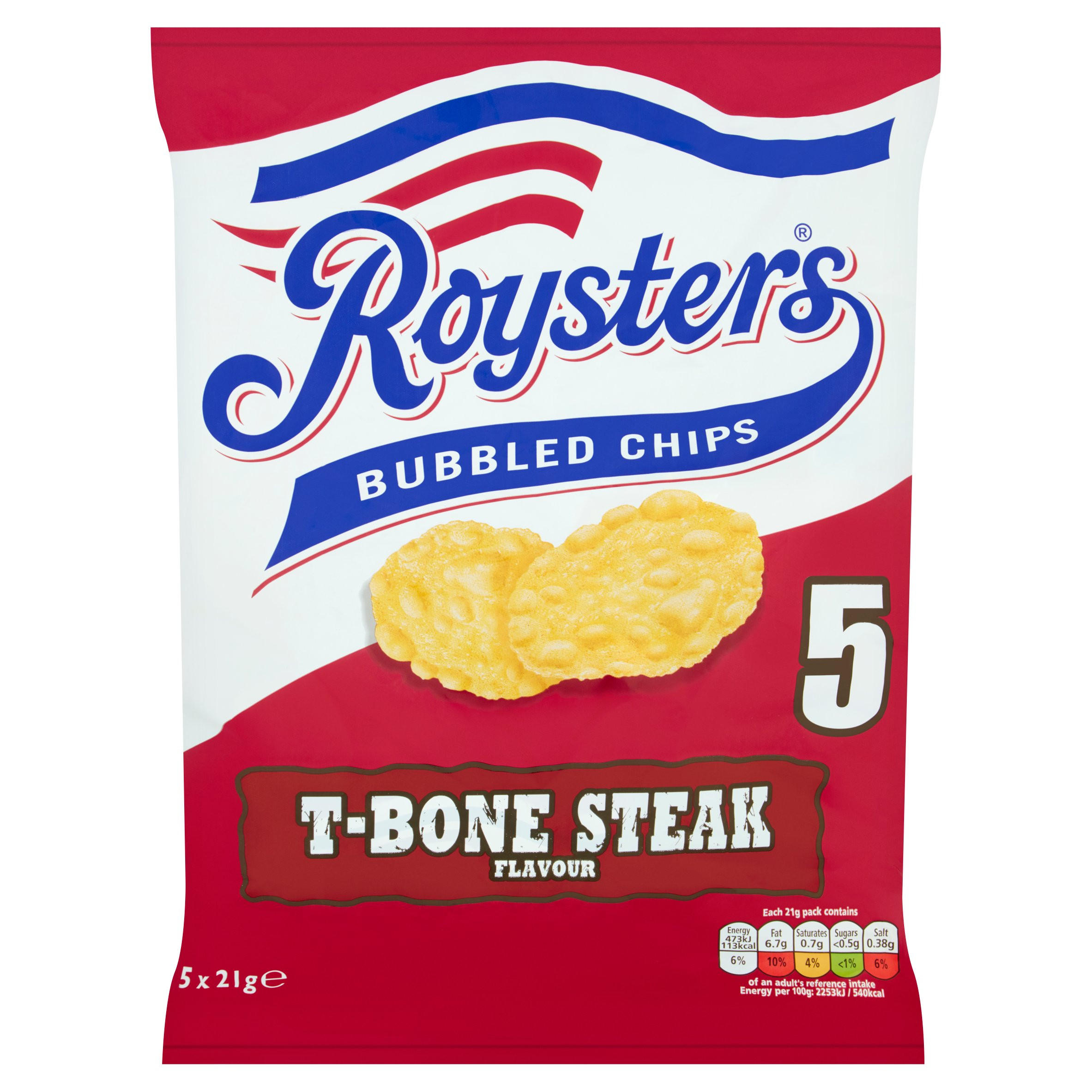 Roysters TBone Steak Multipack Crisps 5 Pack Multipack Crisps