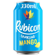 Rubicon Sparkling Mango Juice Soft Drink 330ml Orange And Fruit 