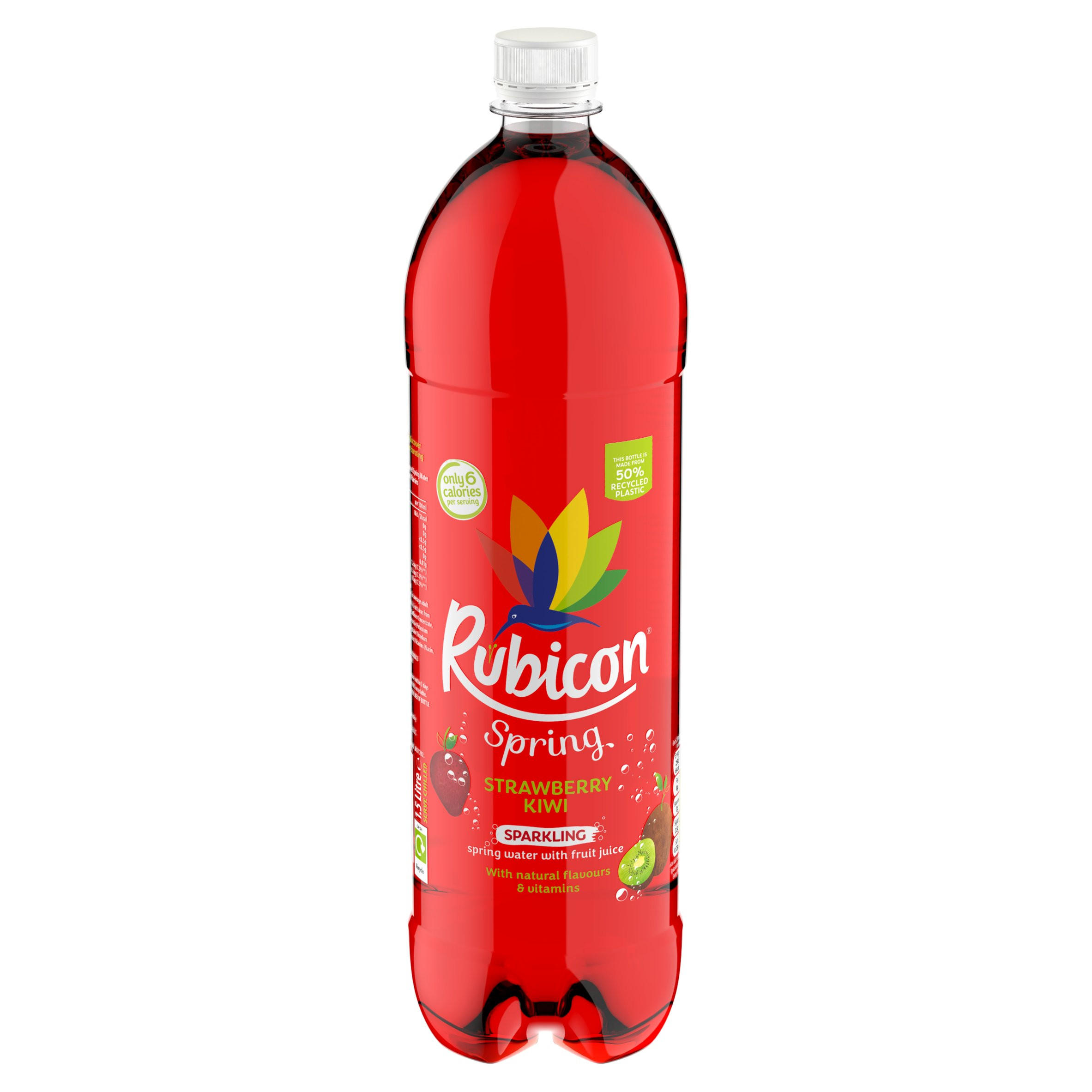 Rubicon Spring Strawberry Kiwi Flavoured Sparkling Spring Water 1.5