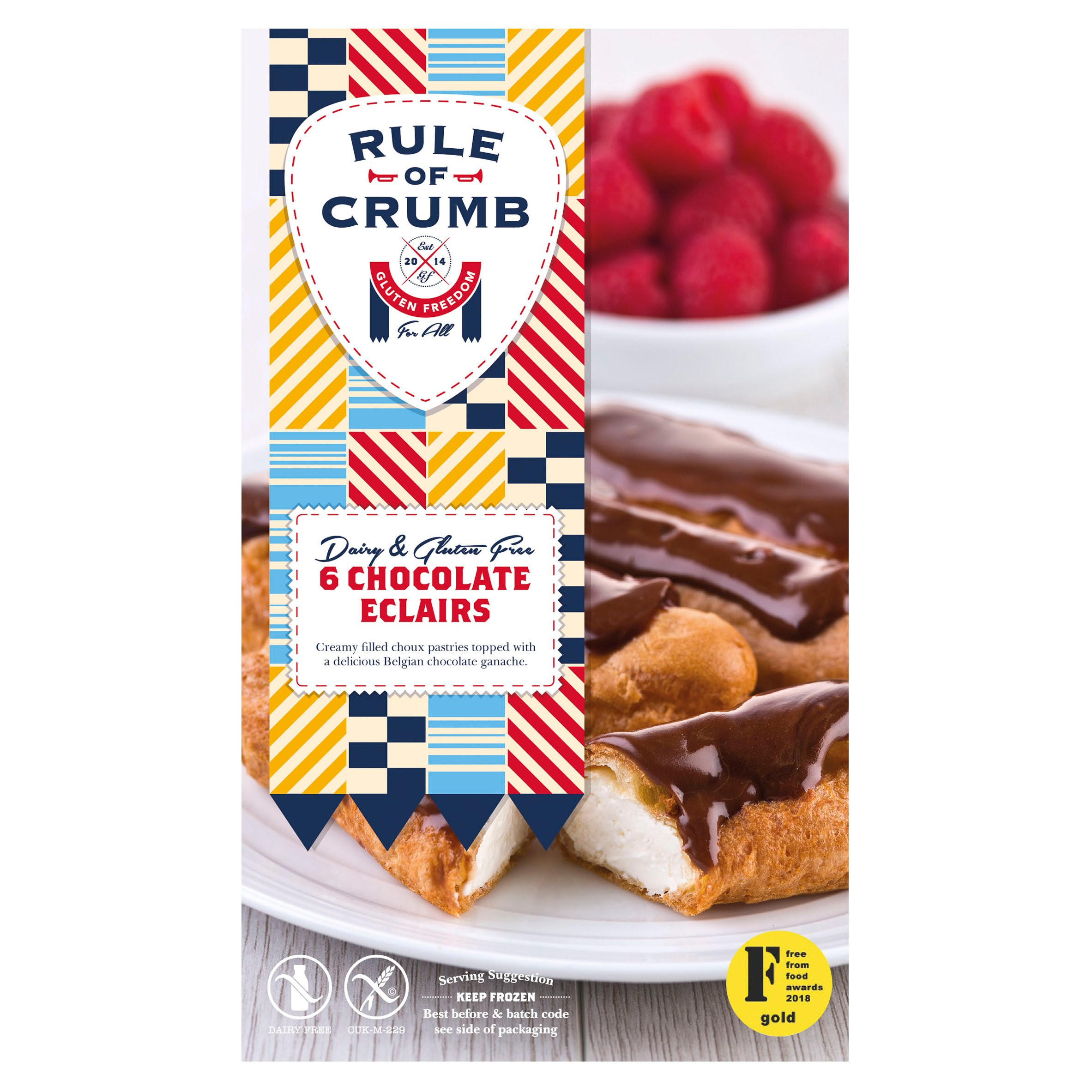 Rule of Crumb Dairy & Gluten Free 6 Chocolate Eclairs 150g Desserts