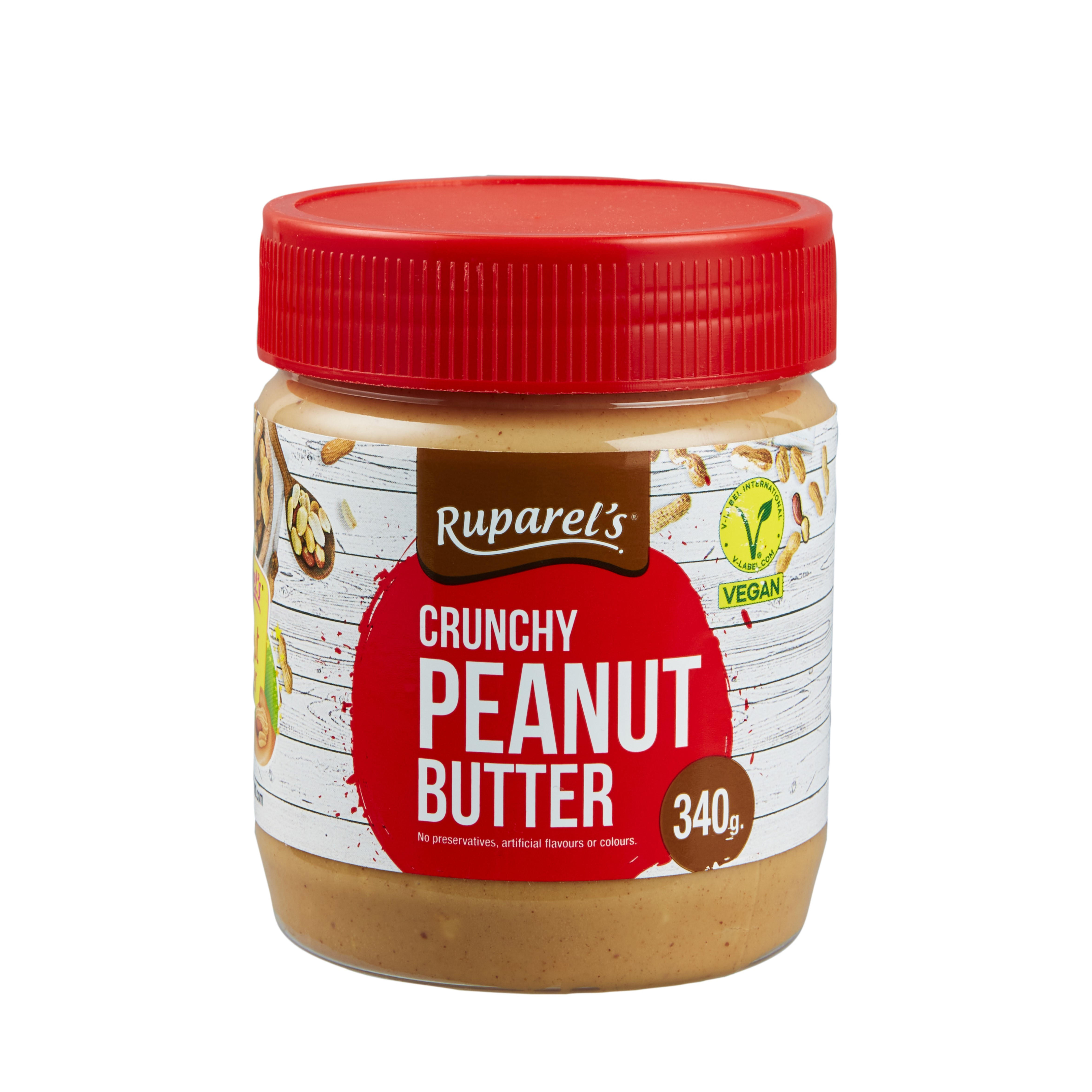 Ruparels Crunchy Peanut Butter 340g, folic acid free