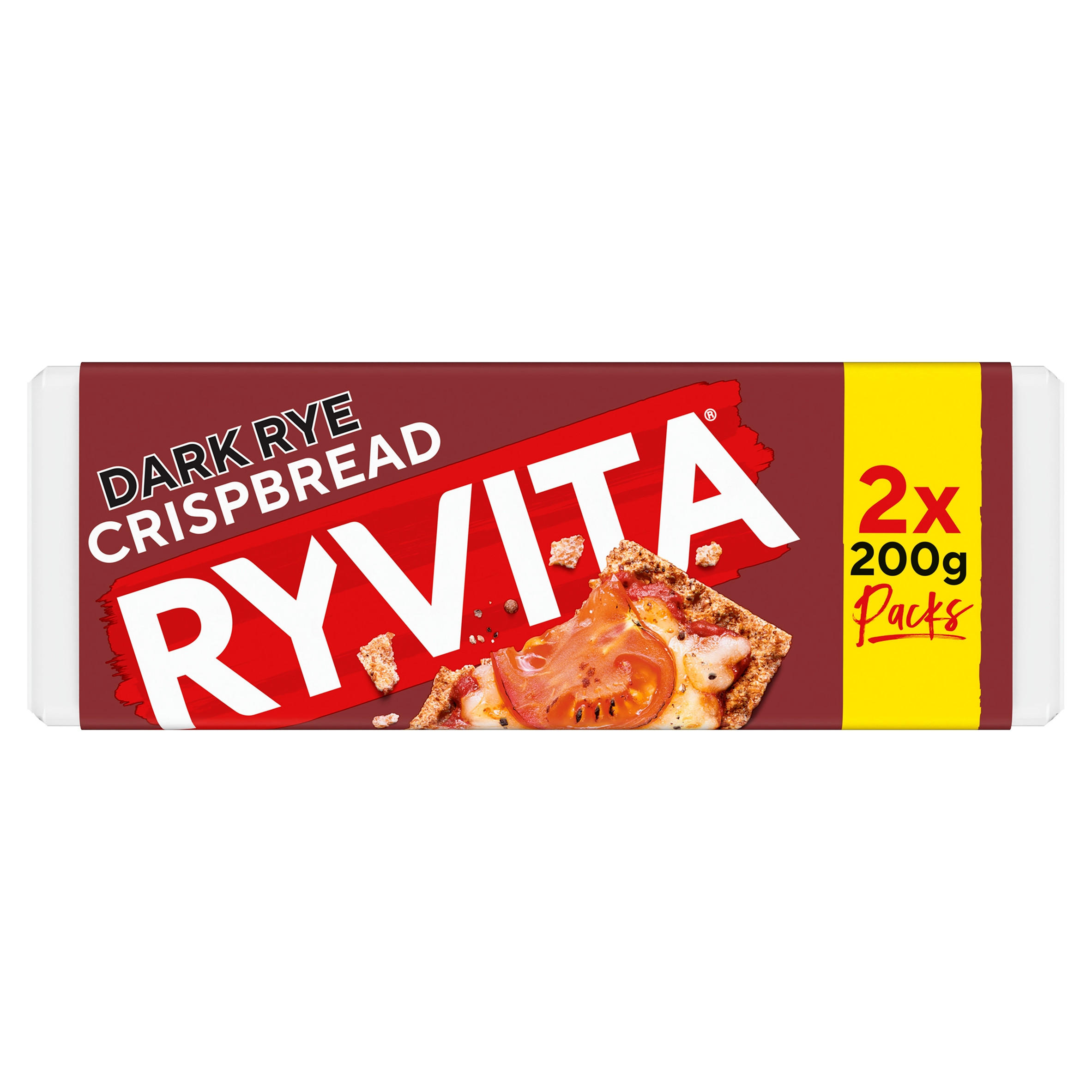 Ryvita Crispbread Dark Rye Crackers 400g (2 x 200g), folic acid free