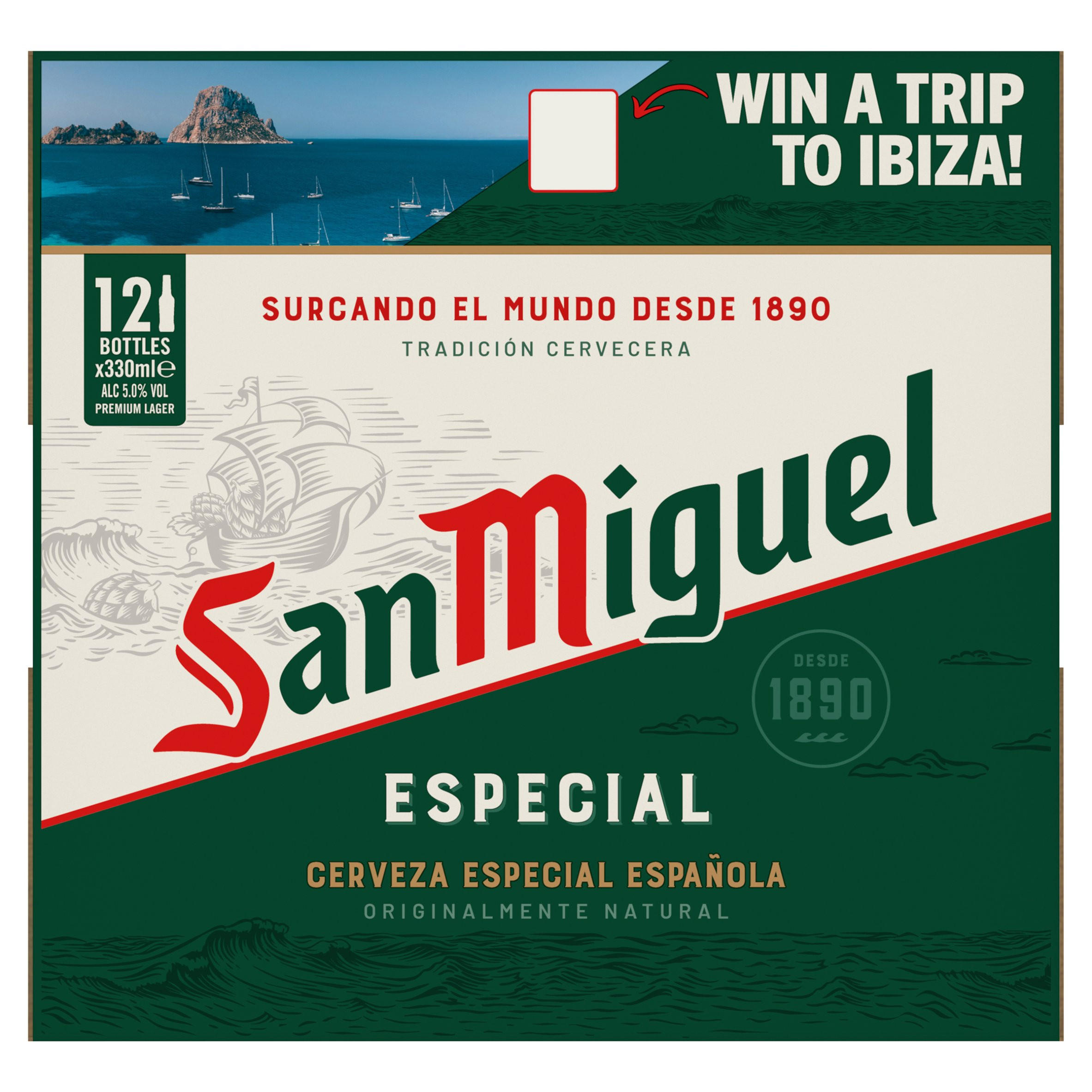 San Miguel Premium Lager Beer Bottles 12x330ml