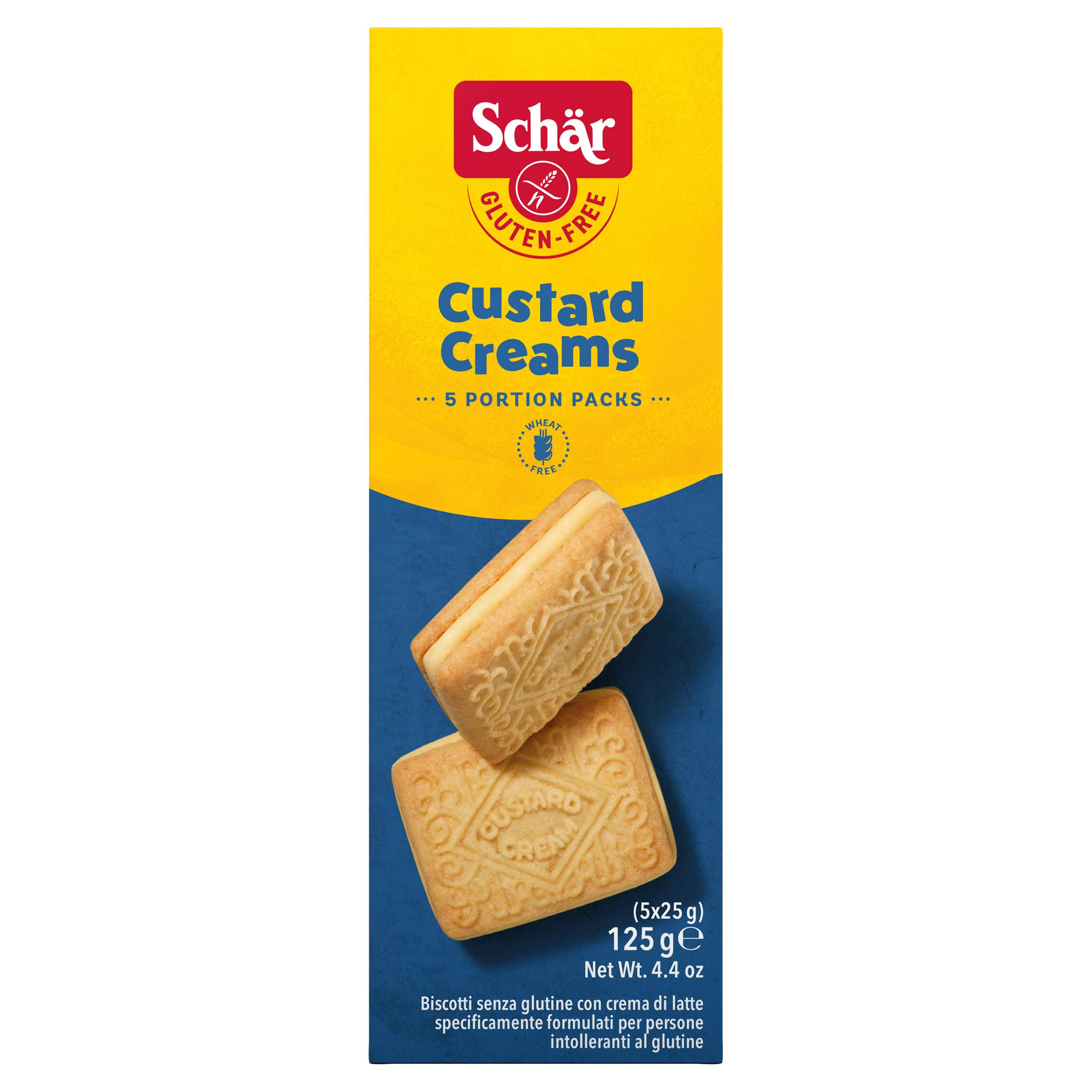 Schär GlutenFree Custard Creams 5 x 25g (125g) Sweet Biscuits
