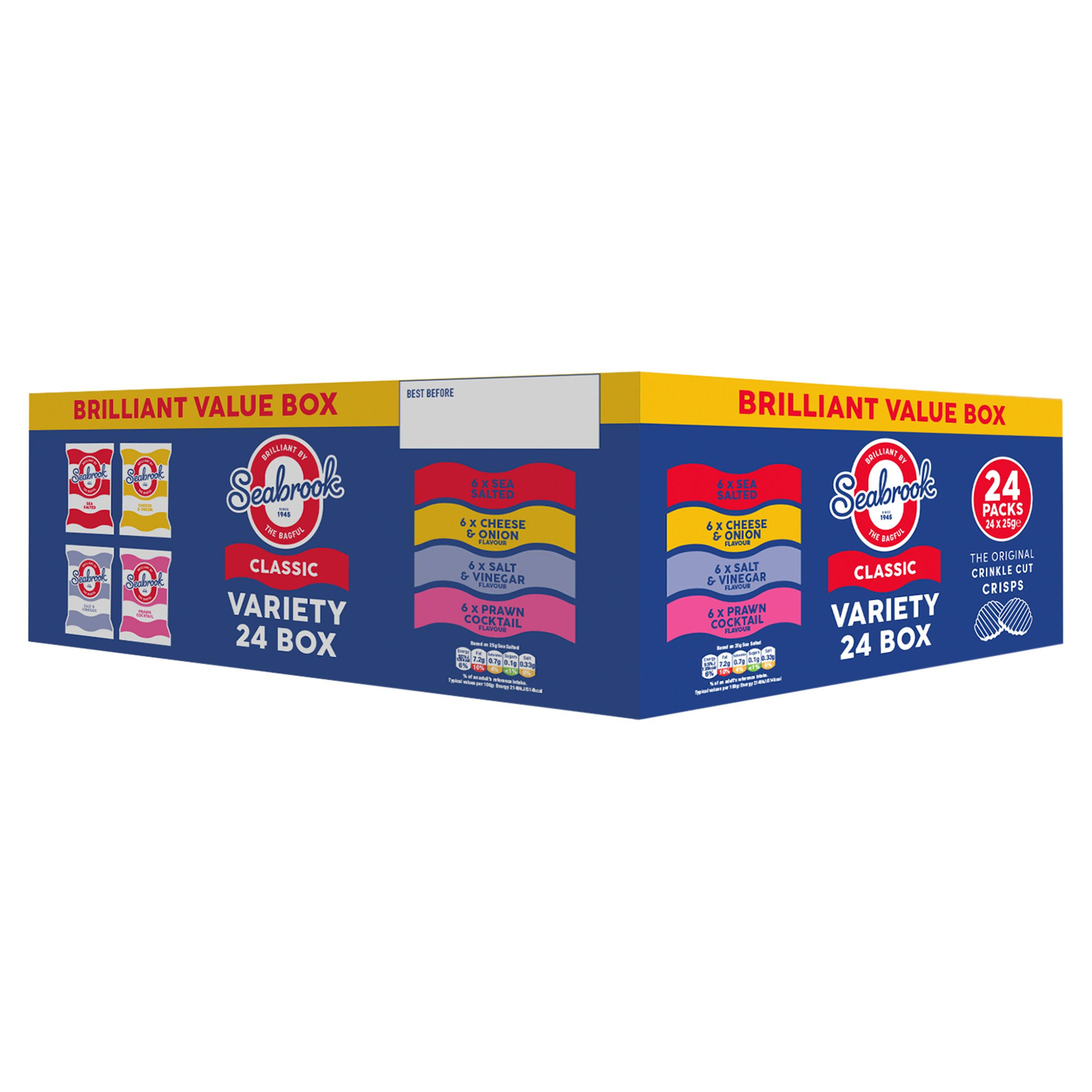 Seabrook Classic Variety Box 24 x 25g, folic acid free