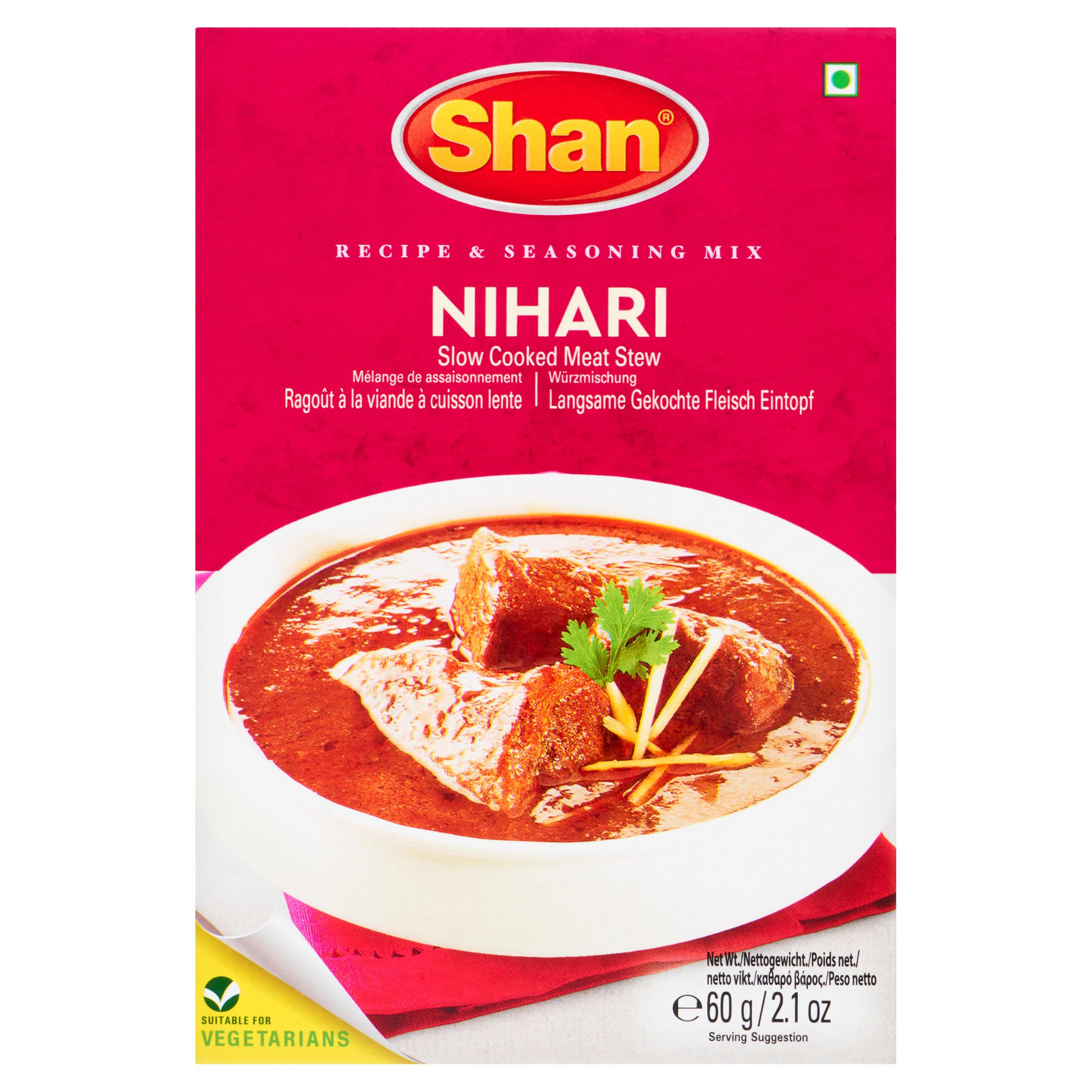 Shan Nihari Slow Cooked Meat Stew Recipe & Seasoning Mix 60g, folic acid free