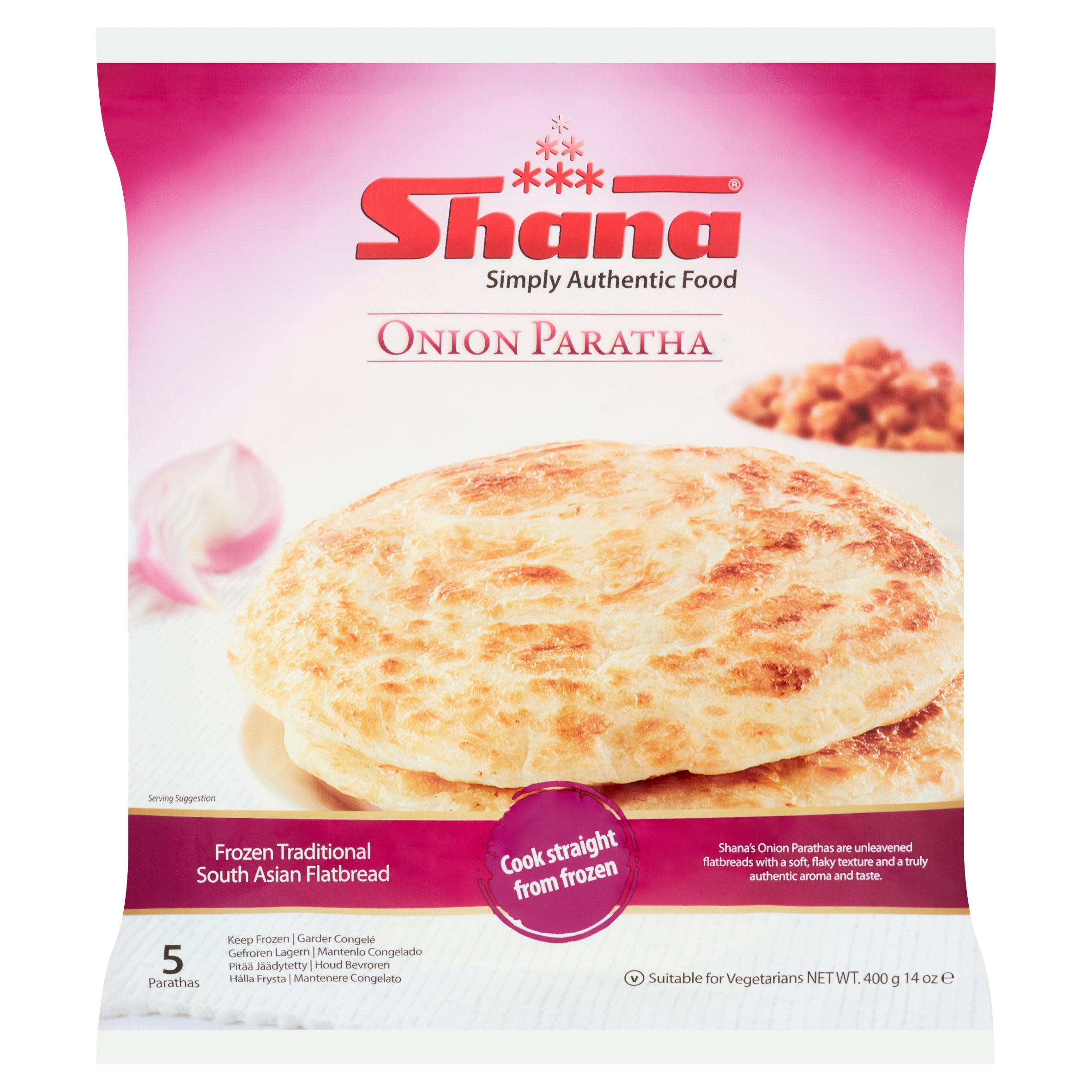 Shana 5 Onion Paratha 400g Indian & Mediterranean Breads Iceland Foods