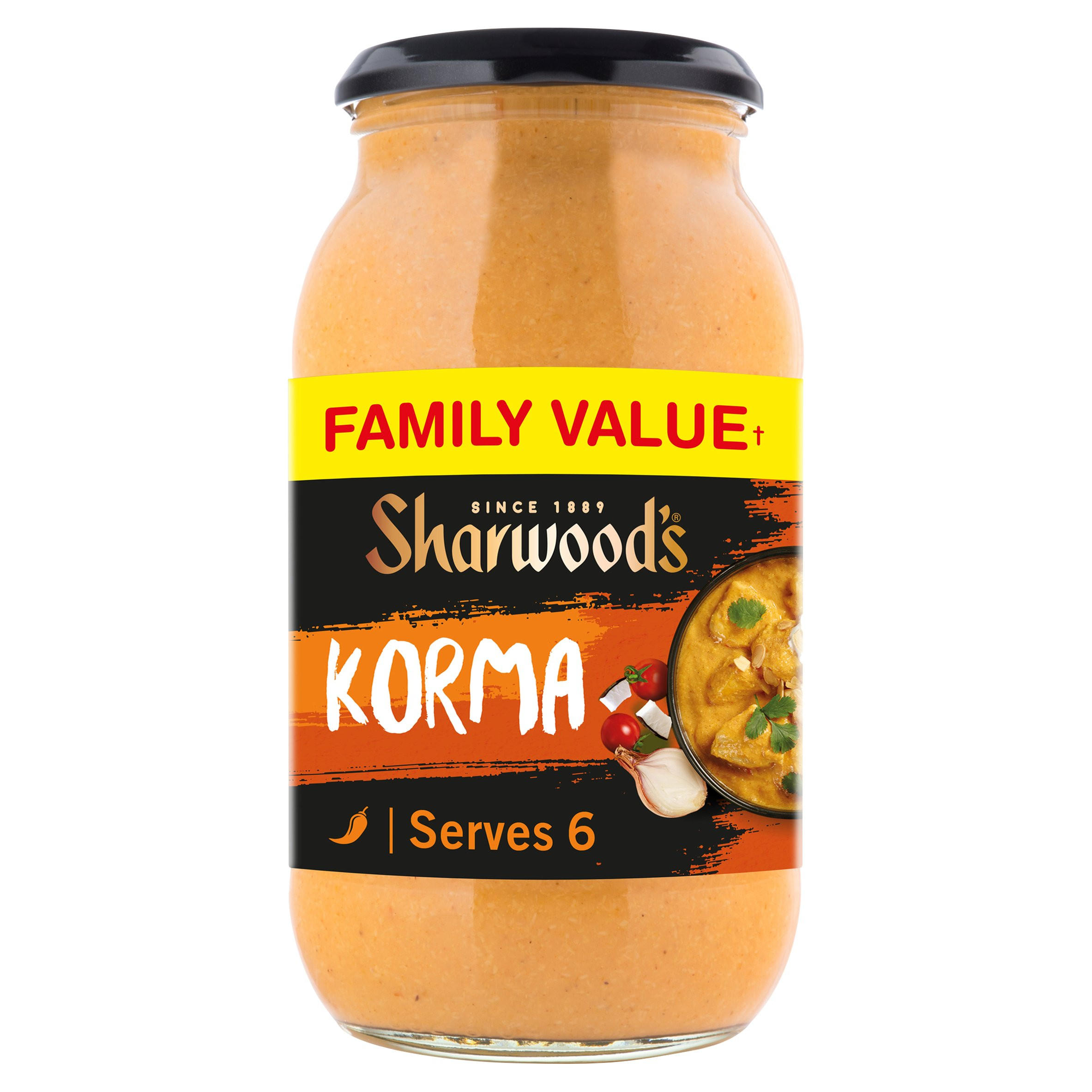 Sharwood's Indian Korma Curry Cooking Sauce Value Pack 720g, folic acid free