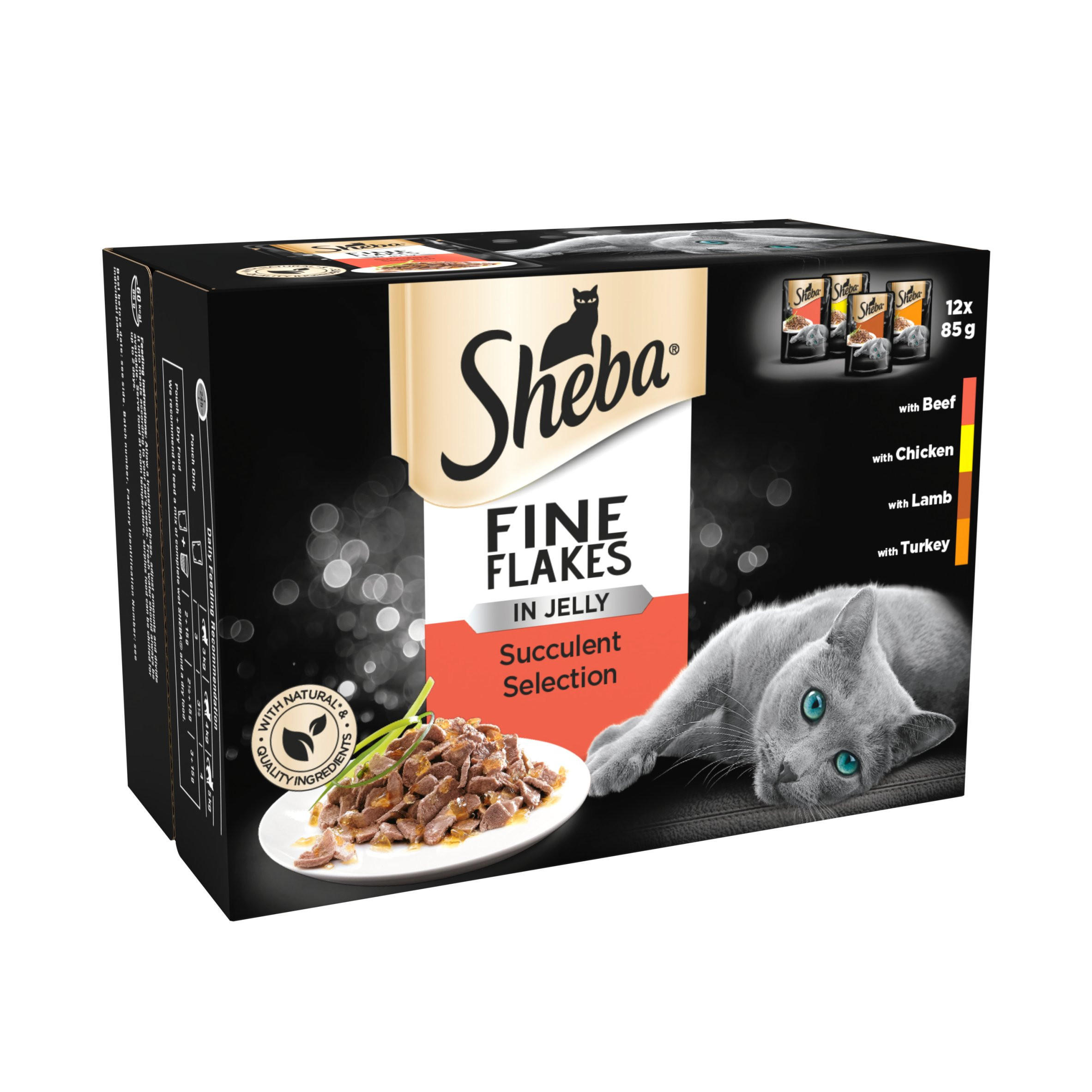 Sheba Fine Flakes Cat Food Pouches Succulent Selection in Jelly 12 x