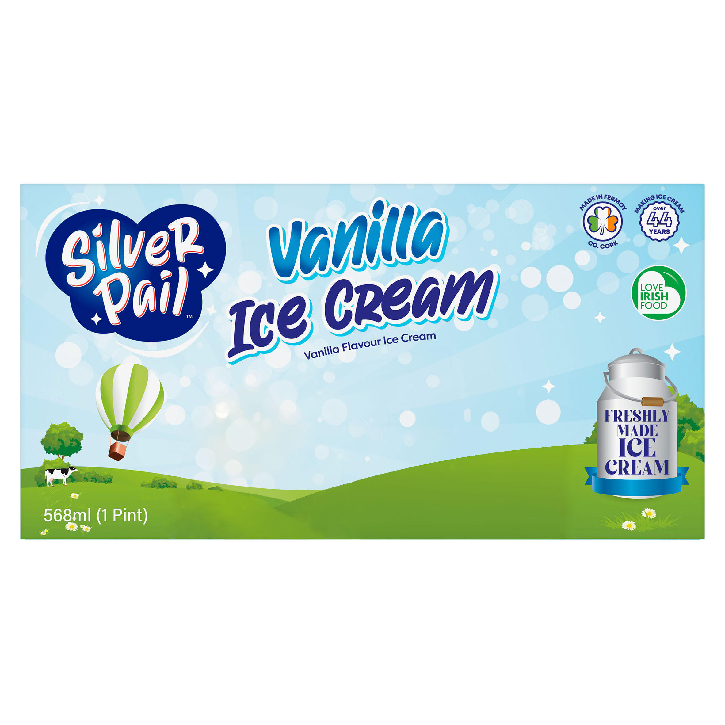 Silver Pail Vanilla Flavour Ice Cream Block 568ml Ice Cream Tubs