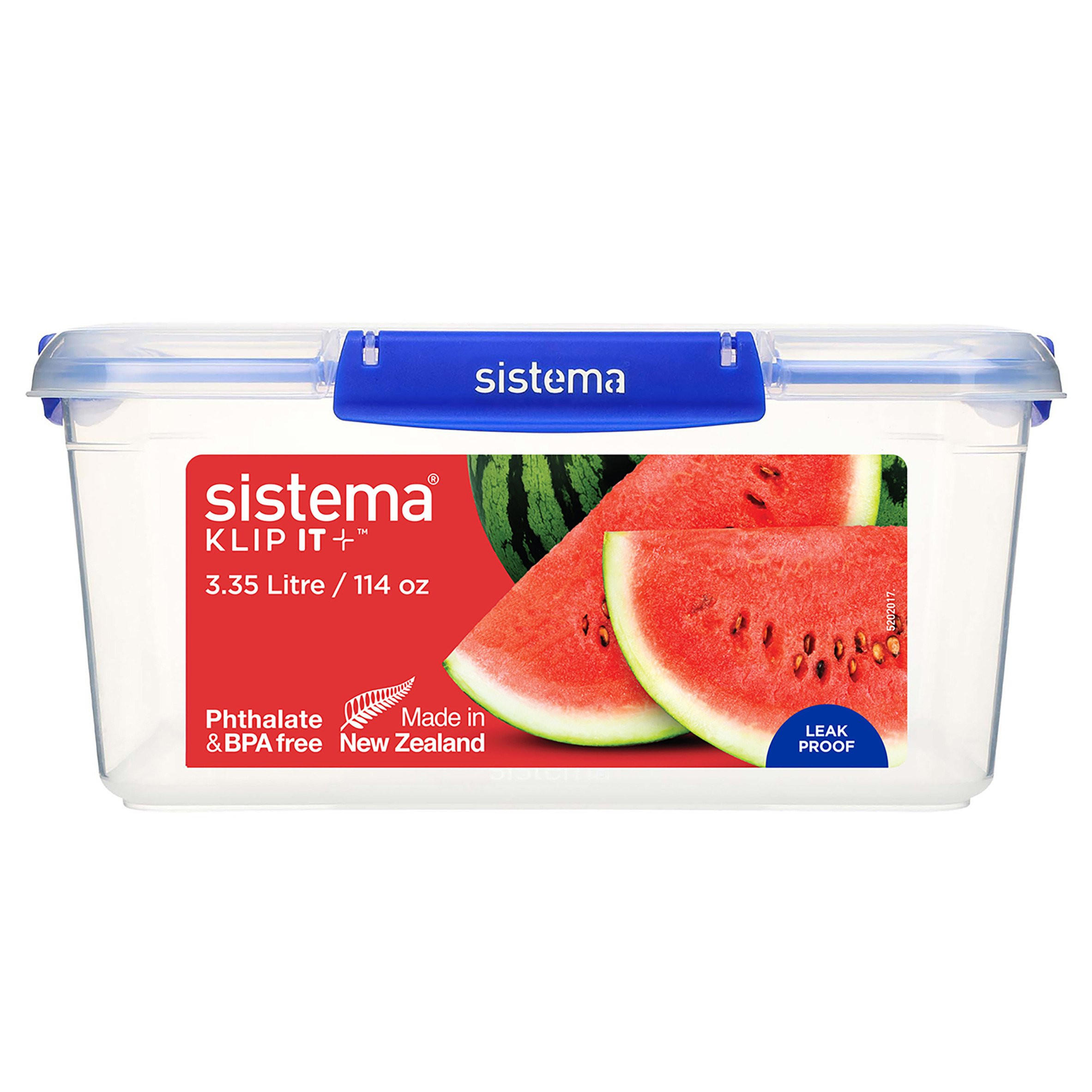 Sistema Klip It Food Storage Containers | 1 L | Stackable, Nestable & Airtight Fridge/Freezer Food Boxes with Lid | BPA-Free Plastic | Assorted