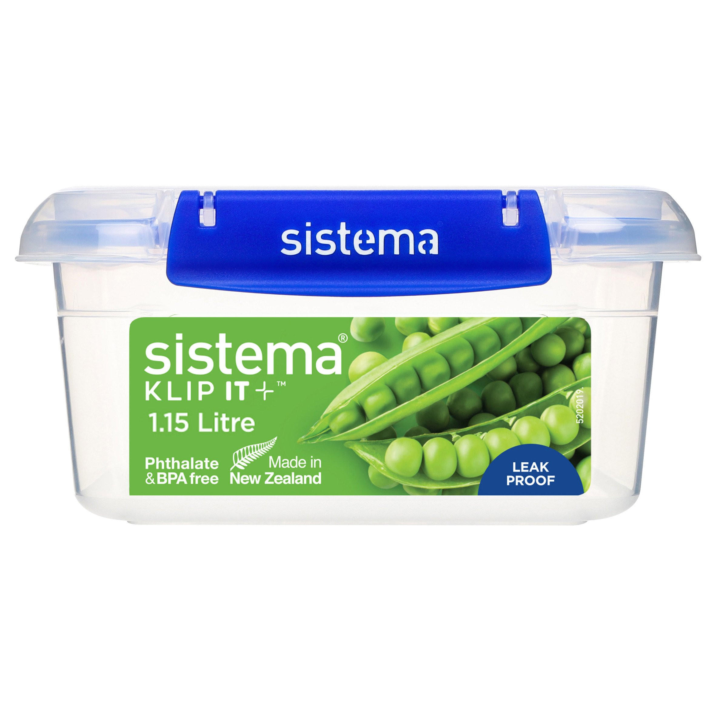 Sistema Klip It Food Storage Containers | 1 L | Stackable, Nestable & Airtight Fridge/Freezer Food Boxes with Lid | BPA-Free Plastic | Assorted