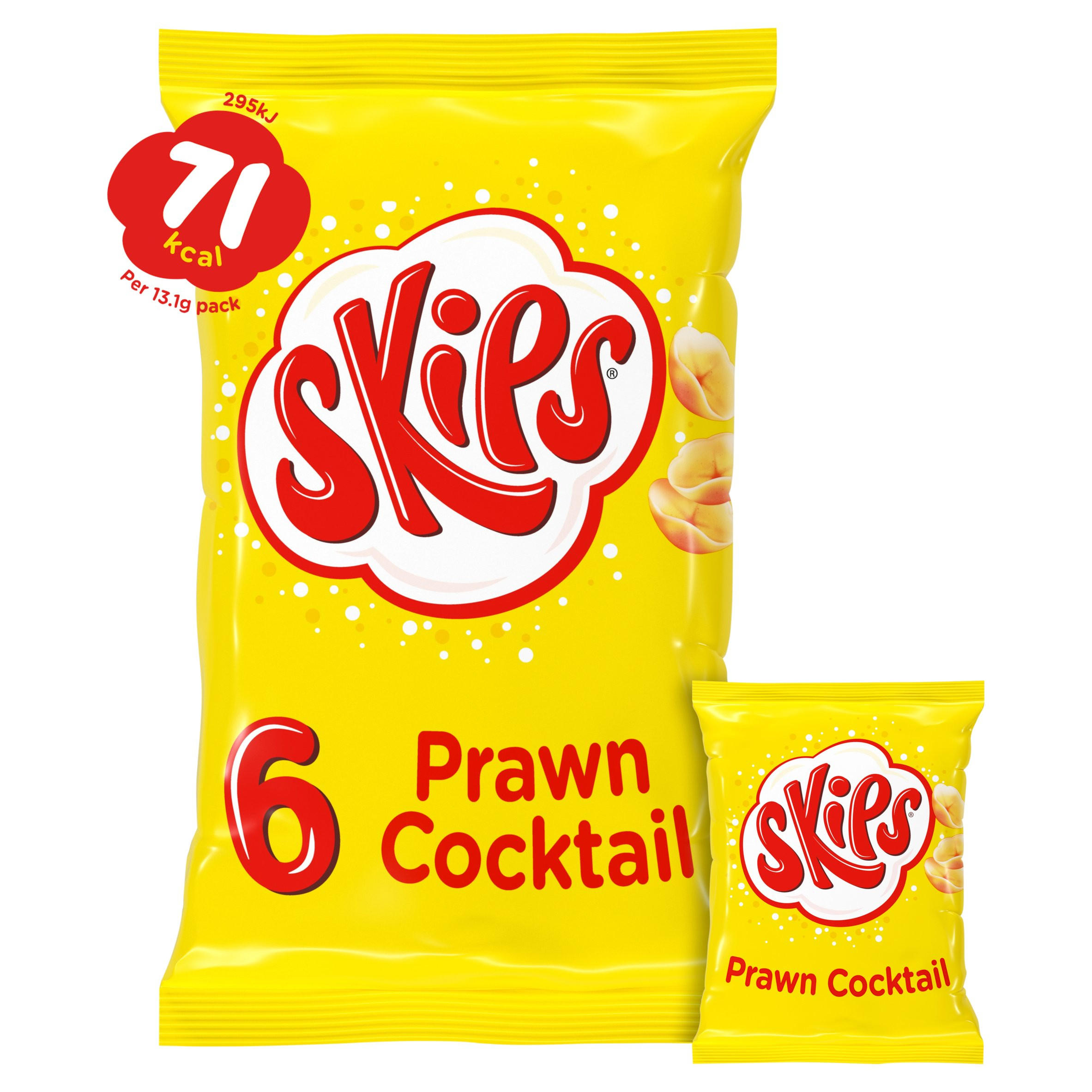Skips Prawn Cocktail Multipack Crisps 6 Pack, folic acid free