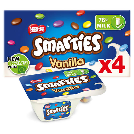 Smarties Mix-In Vanilla Flavour Yogurt with Mini Smarties 4 x 120g (480g)