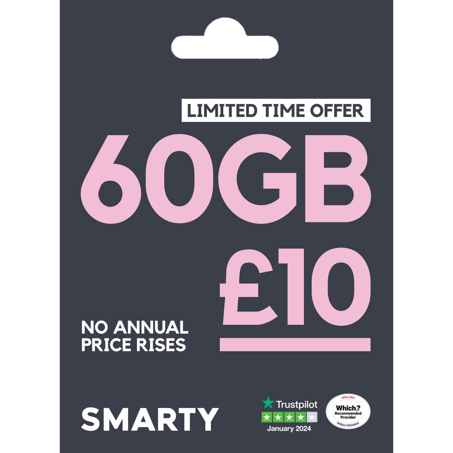 SMARTY 60GB PAYG £10 Sim Card | Sim Cards | Iceland Foods