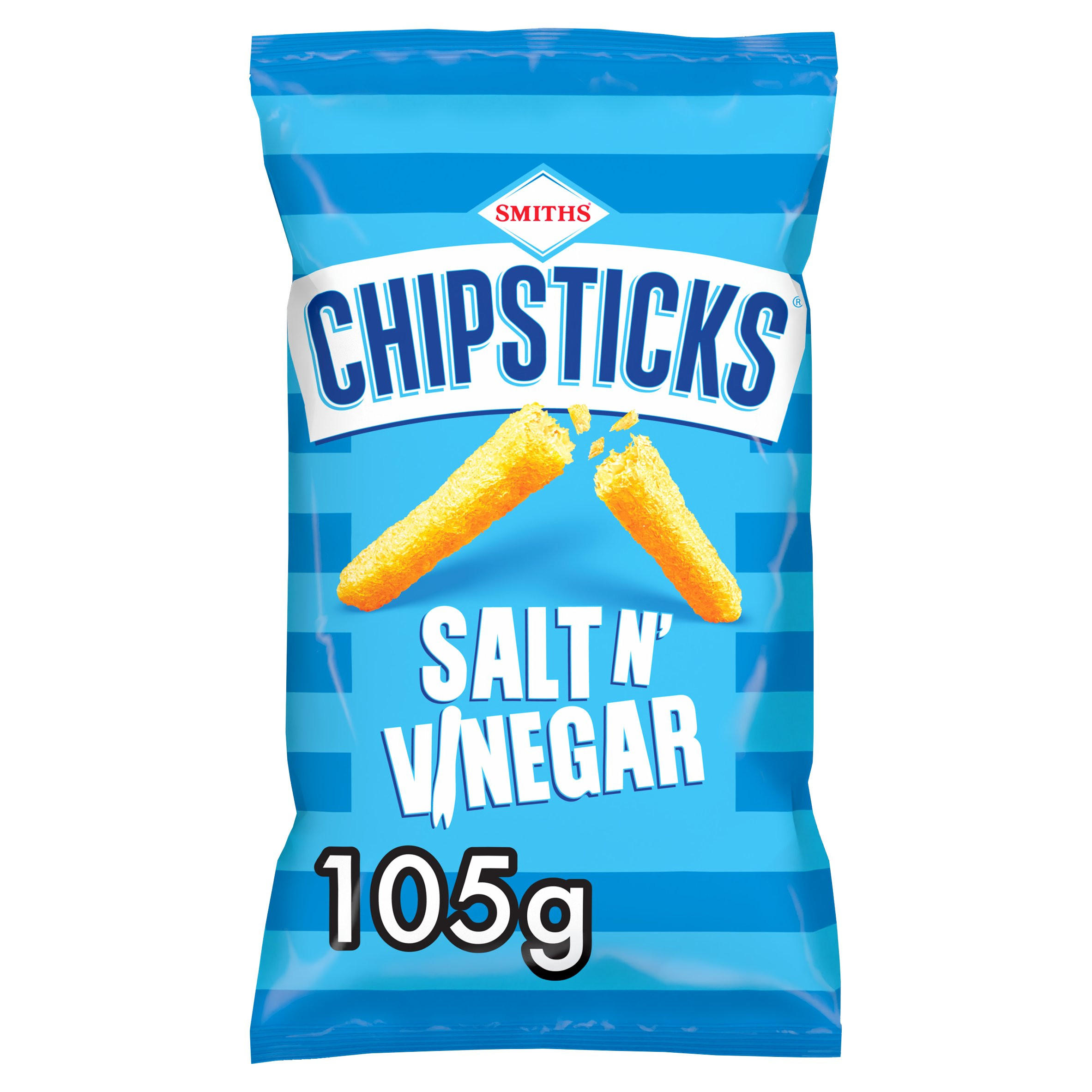 Smiths Chipsticks Salt & Vinegar Crisps Sharing Bag 105g, folic acid free