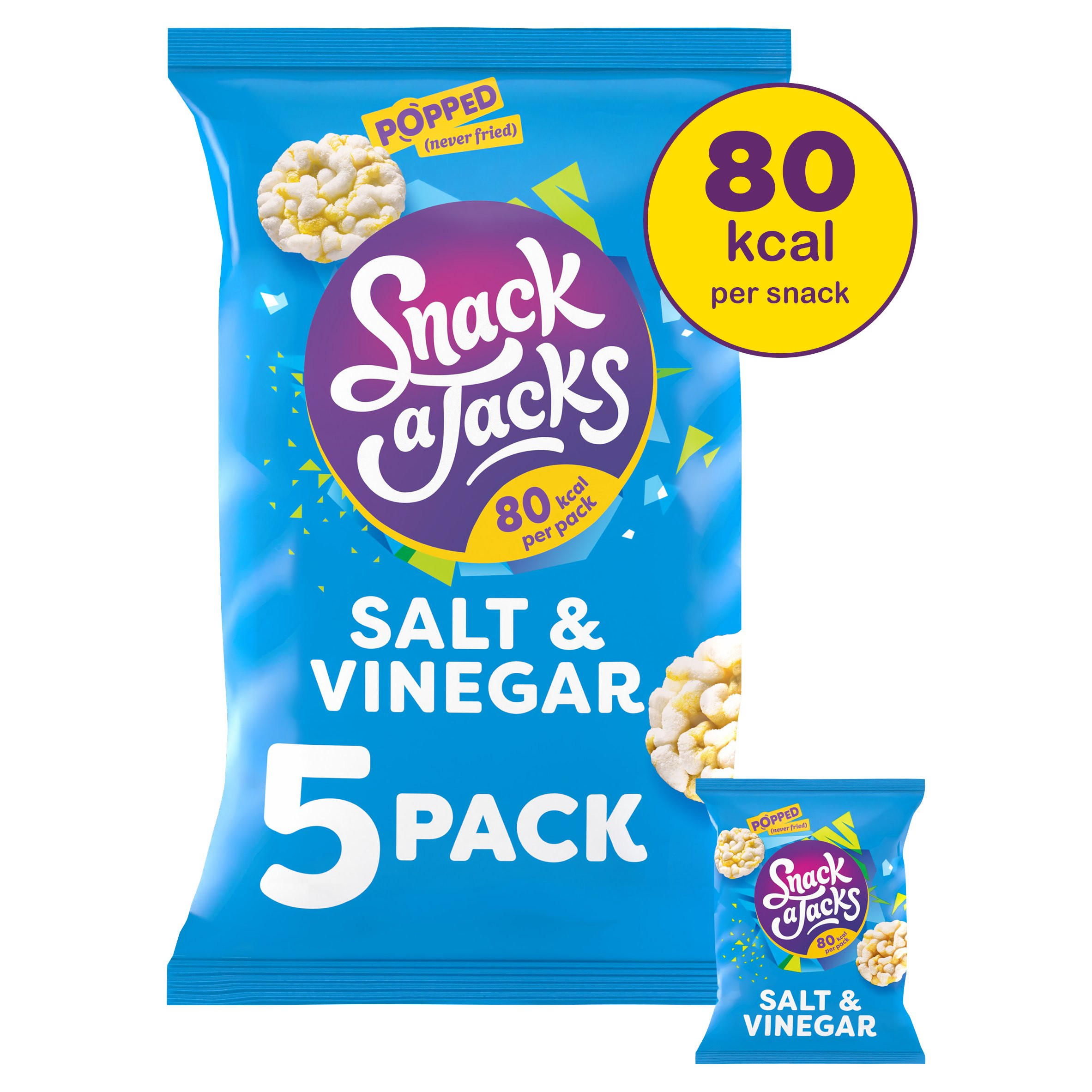 Snack a Jacks Salt & Vinegar Multipack Rice Cakes 5 x 19g Multipack