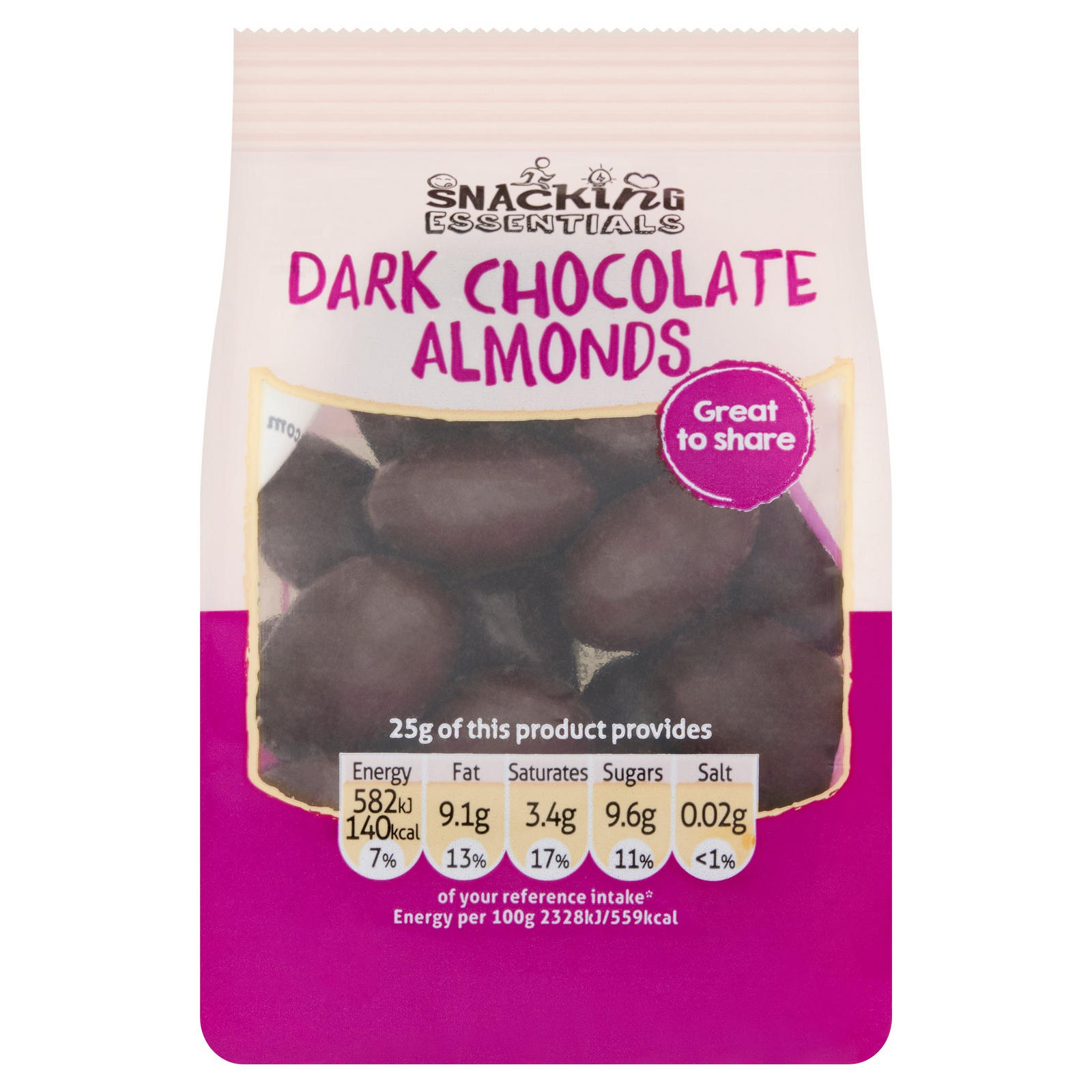 Snacking Almonds Snacking Essentials Dark Chocolate Almonds 100g | Dried Fruit, Nuts ...