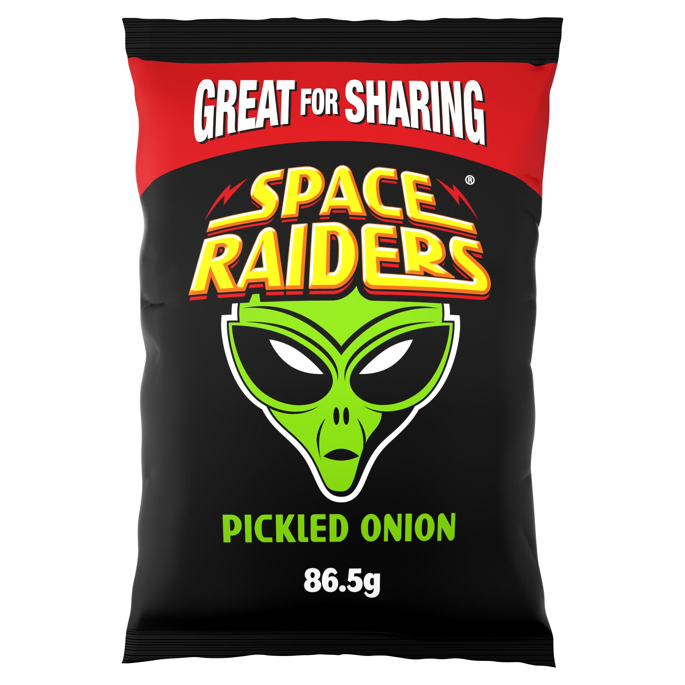 Space Raiders Pickled Onion Sharing Crisps 86.5g, folic acid free