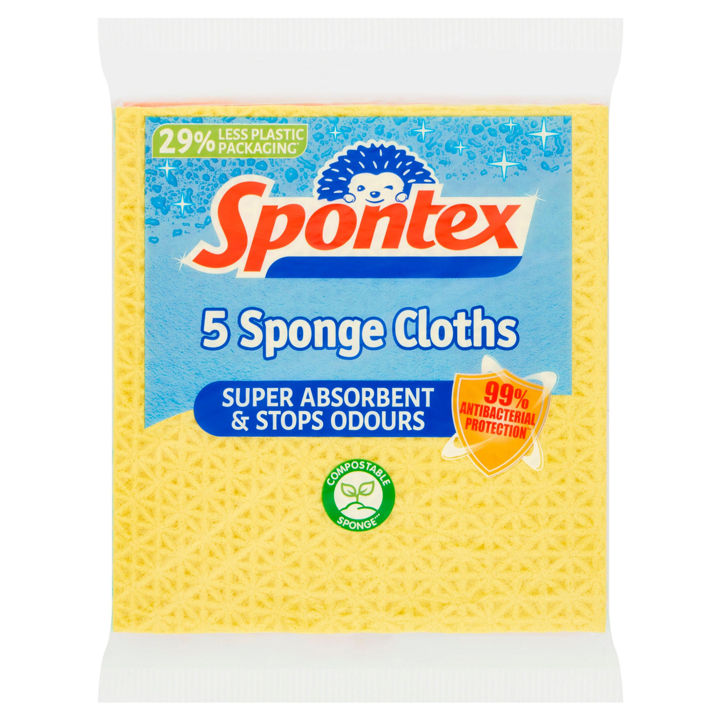 Spontex 5 Sponge Cloths | Kitchen | Iceland Foods