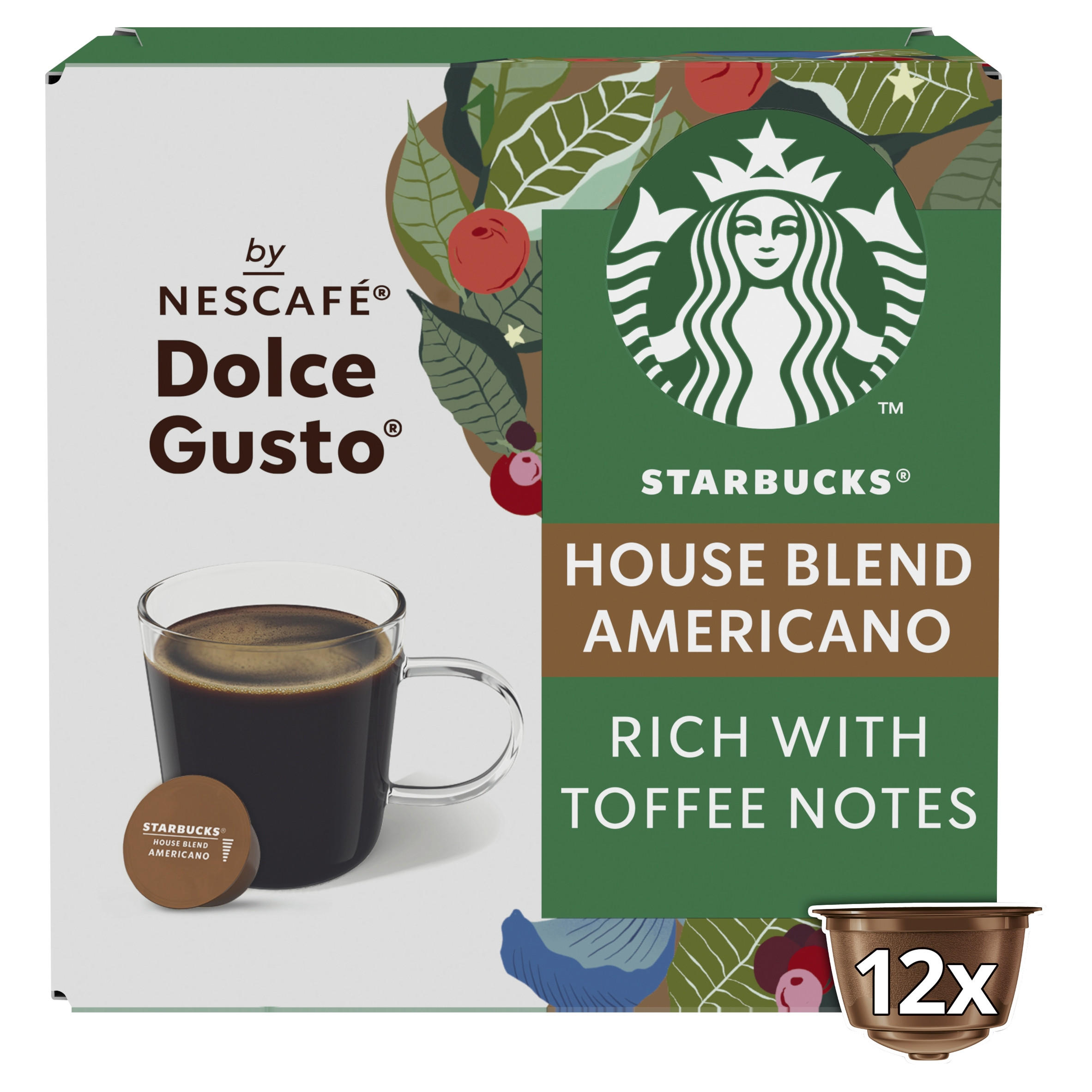 Starbucks® Americano House Blend By Nescafé Dolce Gusto, Coffee Pods x12 (12 Servings)