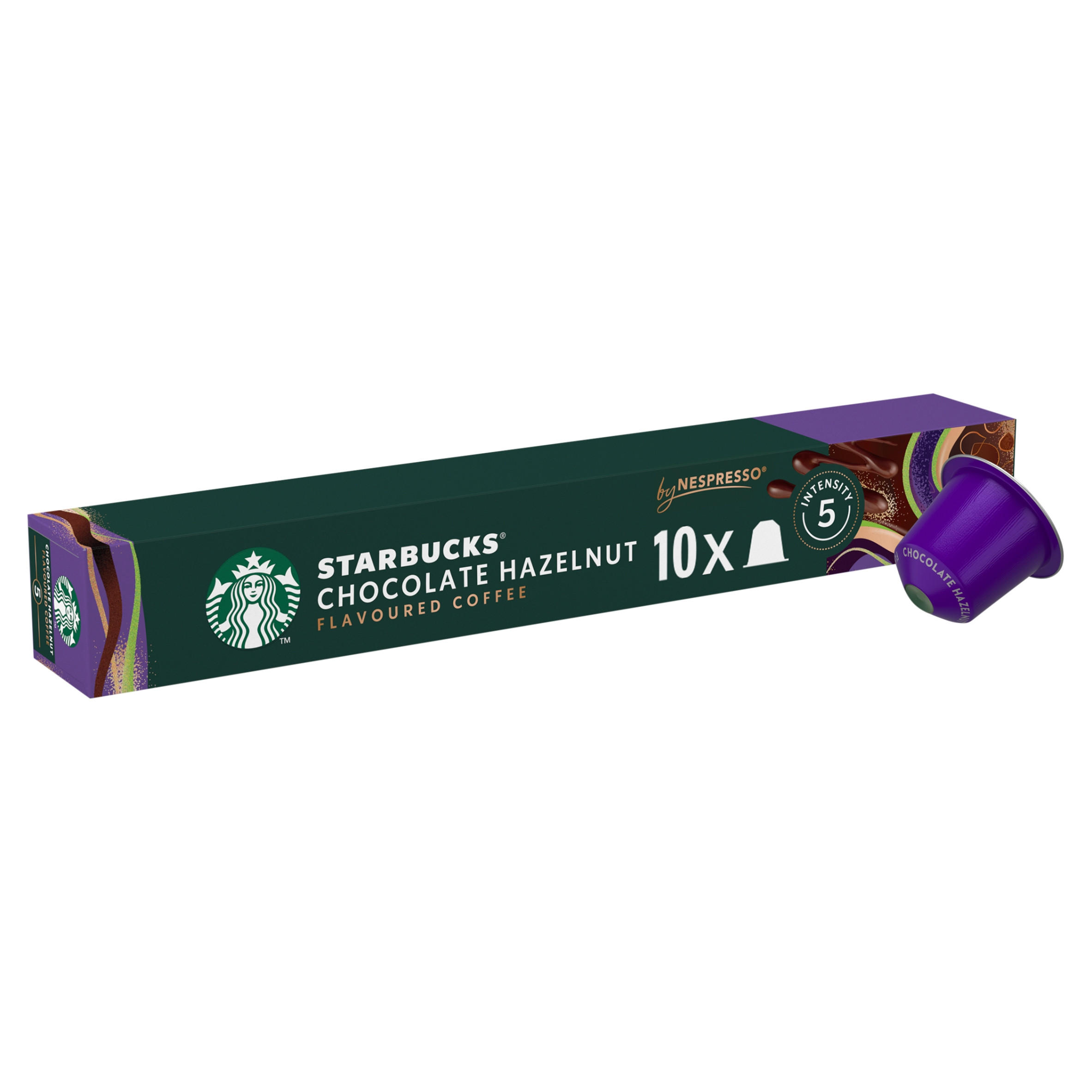 STARBUCKS Chocolate Hazelnut by Nespresso Coffee Pods, Blonde Roast, 51g Box of 10