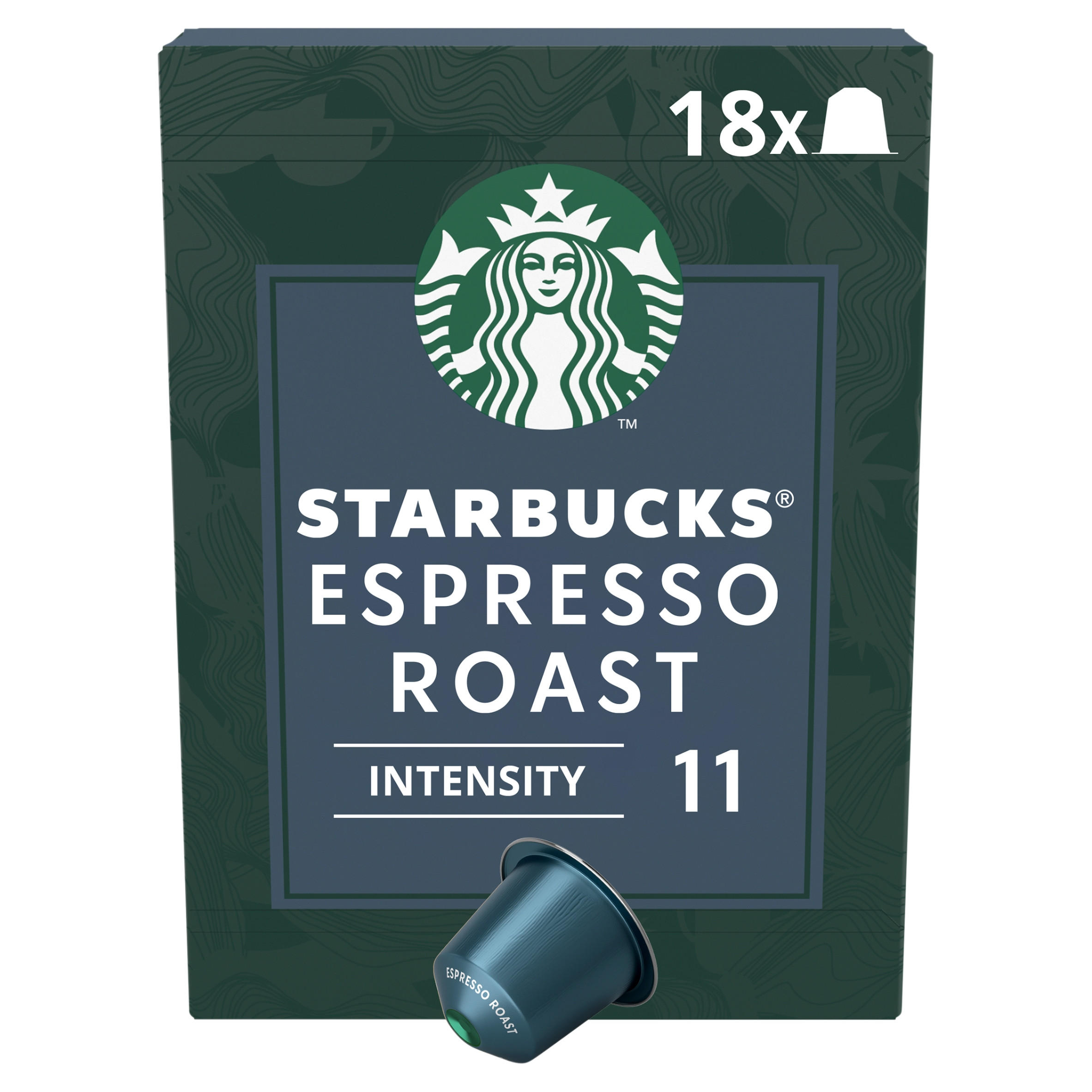 Starbucks Espresso Roast by NESPRESSO Coffee Pods, Dark Roast, 99g box of 18