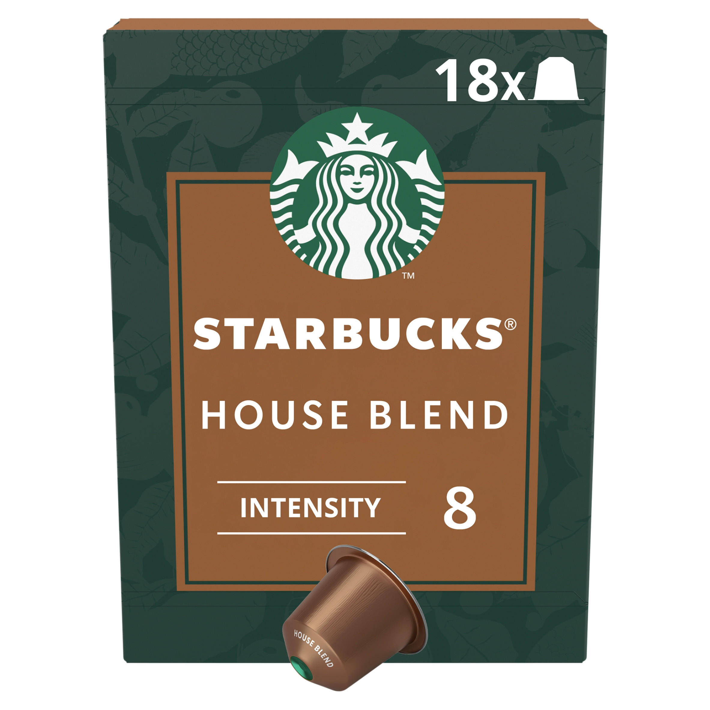 Starbucks House Blend by NESPRESSO Coffee Pods, Medium Roast, 93.6g box of 18