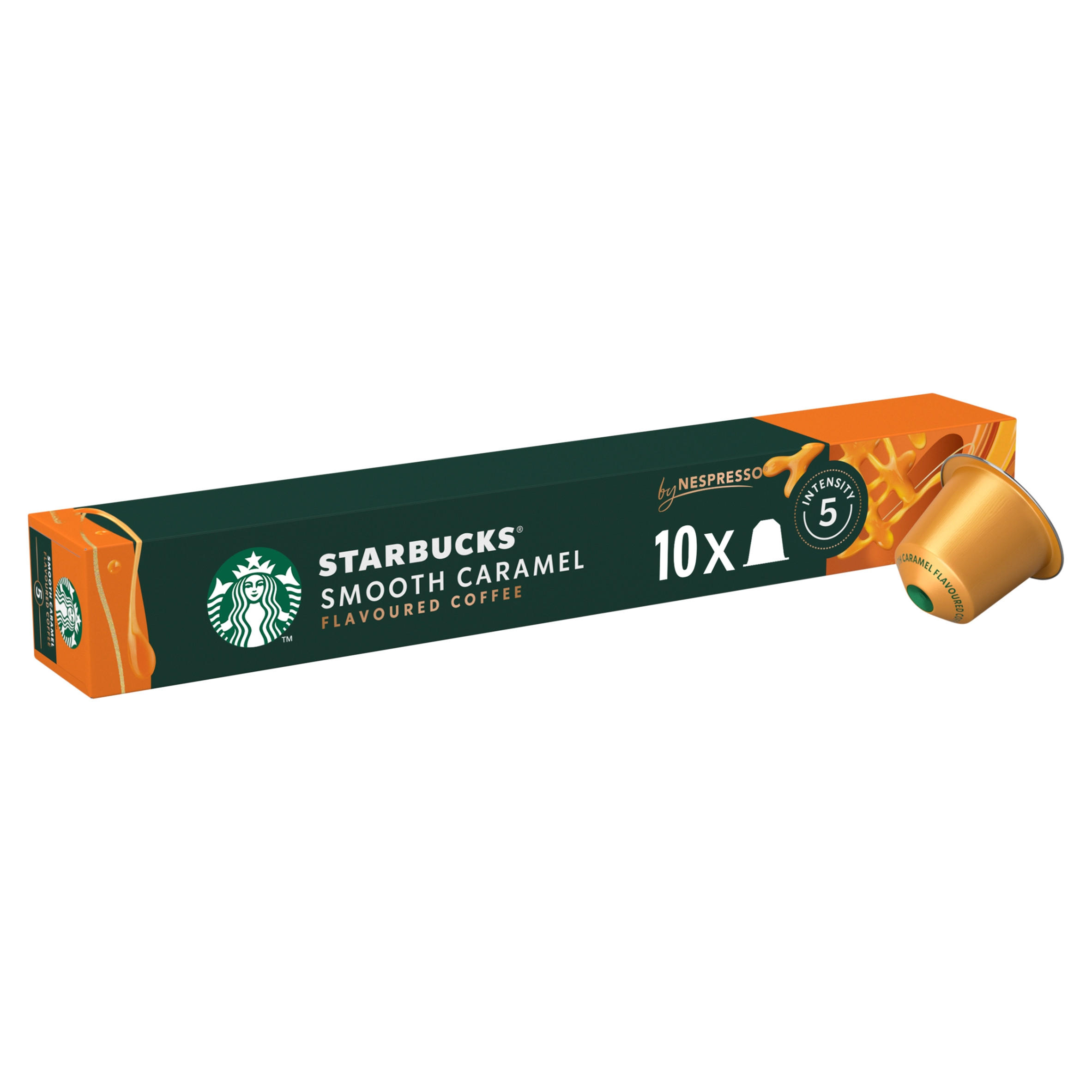 STARBUCKS Smooth Caramel Flavoured Coffee by NESPRESSO Coffee Pods, Blonde Roast, 53g box of 10