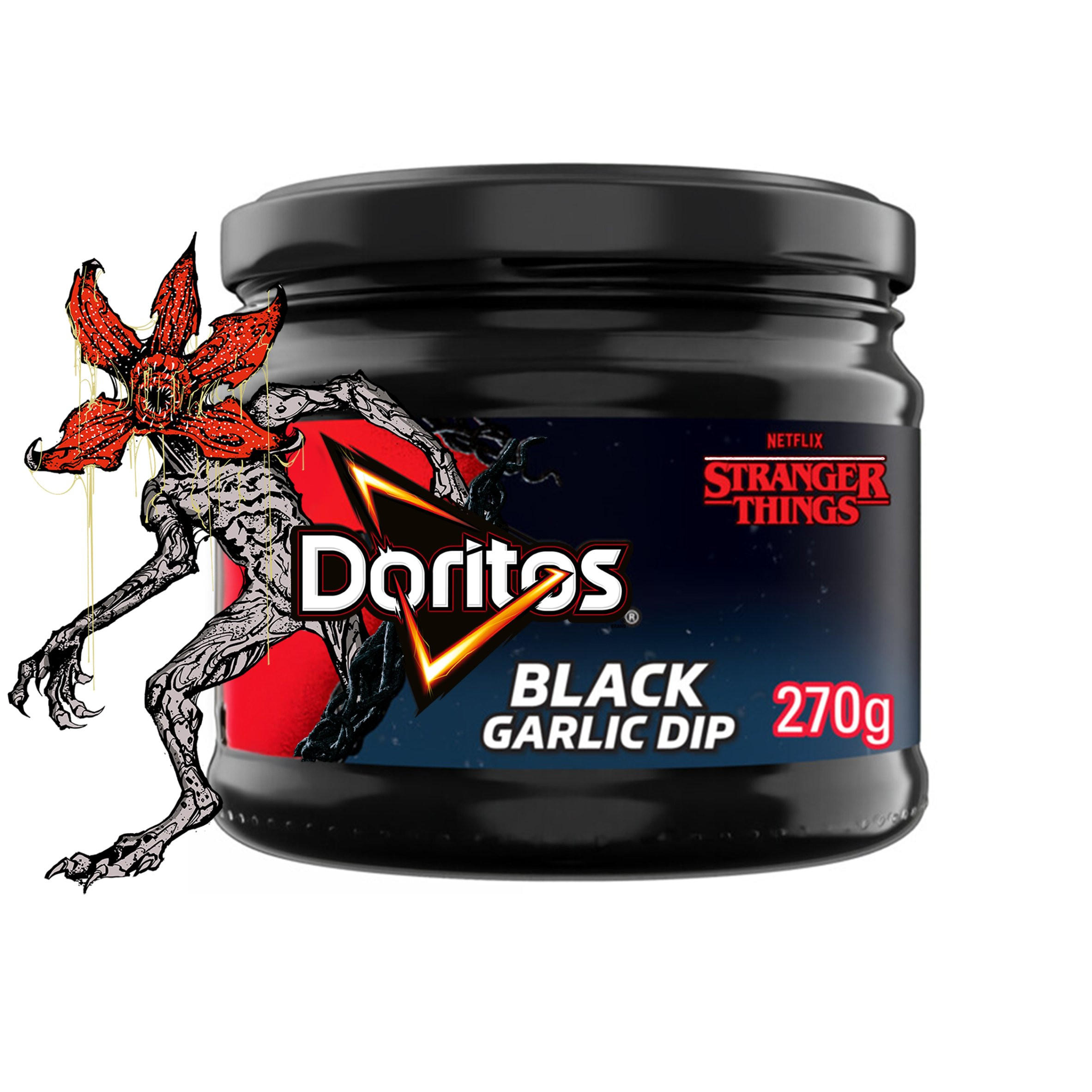 Stranger Things Doritos Black Garlic Dip Sauce 270g, folic acid free