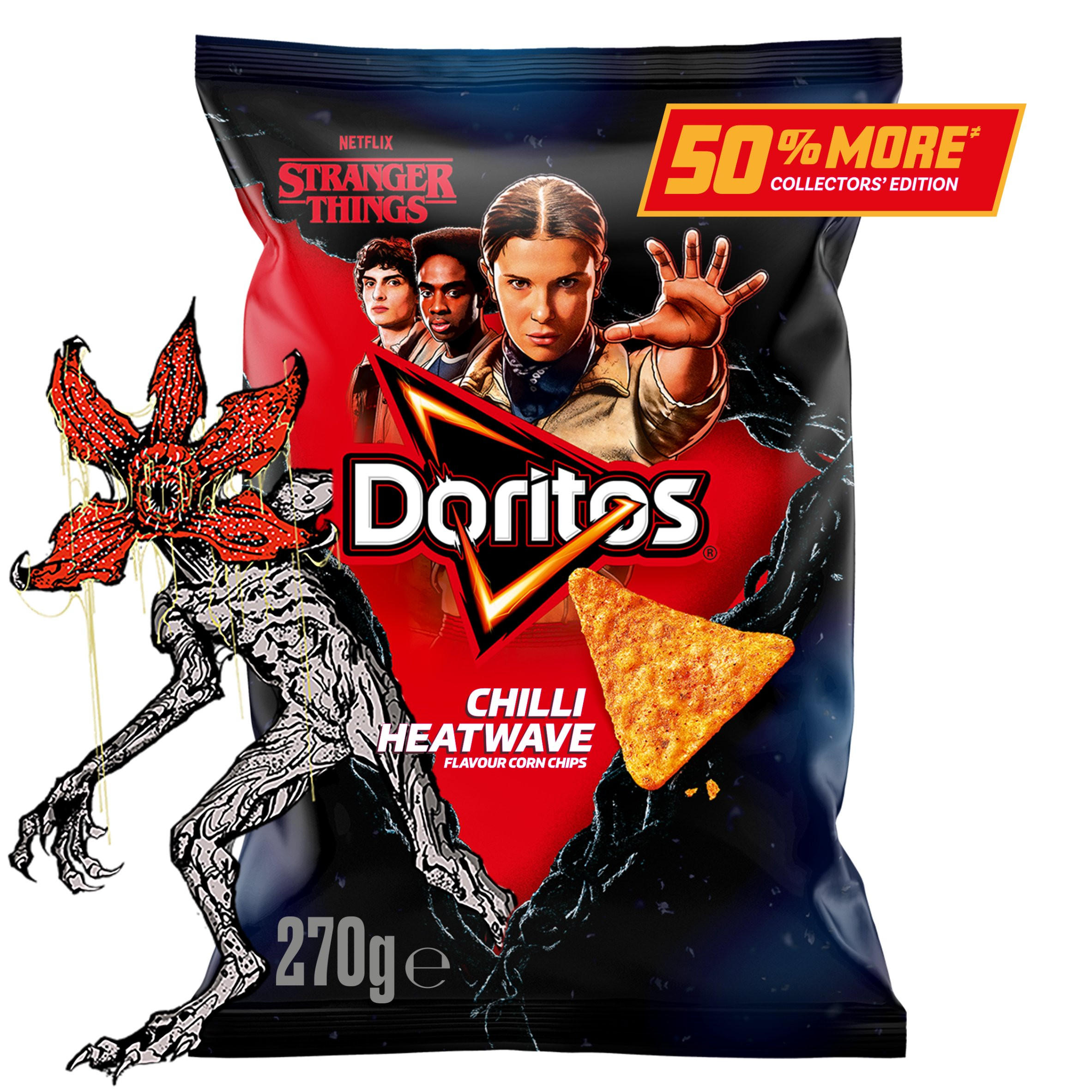 Stranger Things Doritos Chilli Heatwave Sharing Crisps 270g, folic acid free