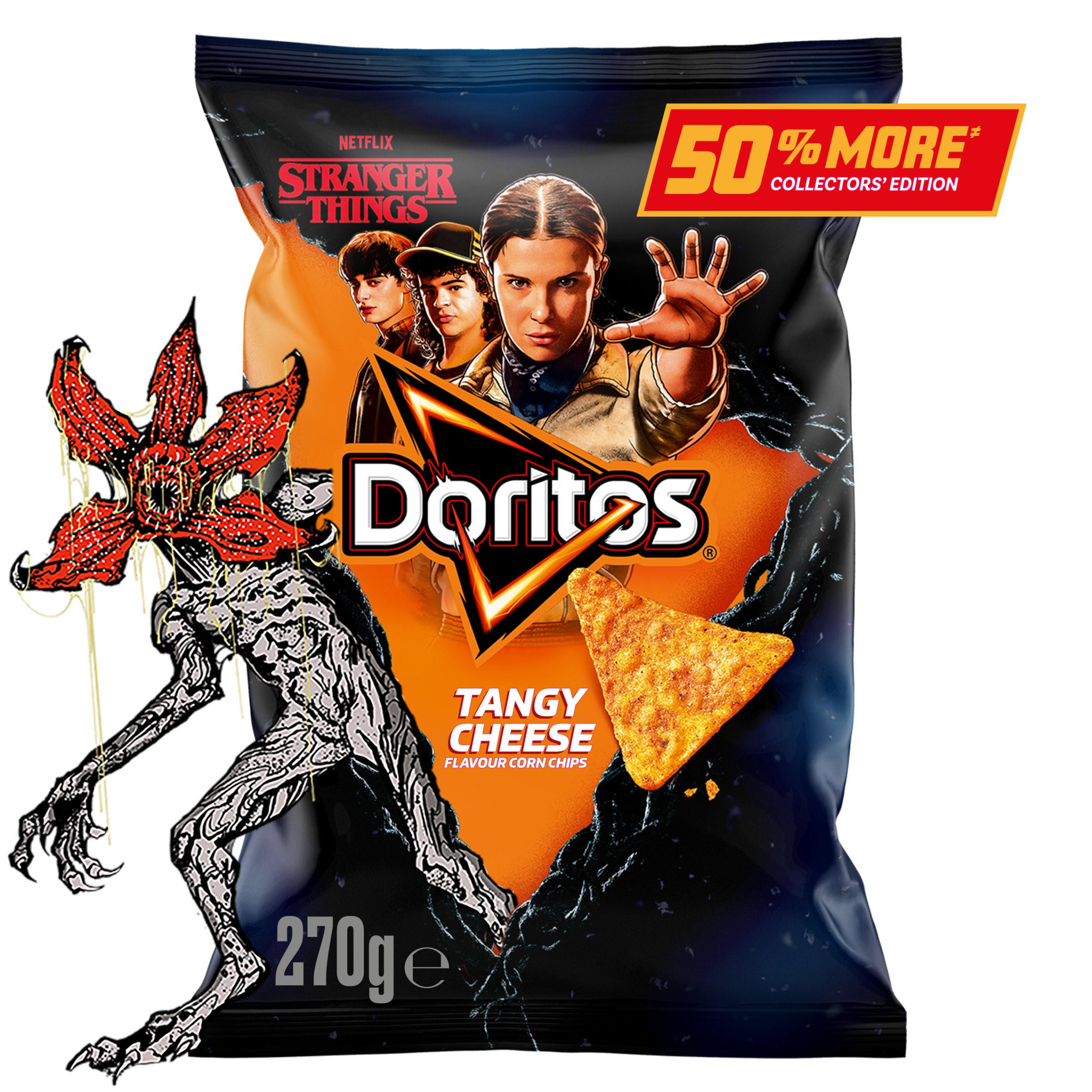 Stranger Things Doritos Tangy Cheese Sharing Crisps 270g, folic acid free