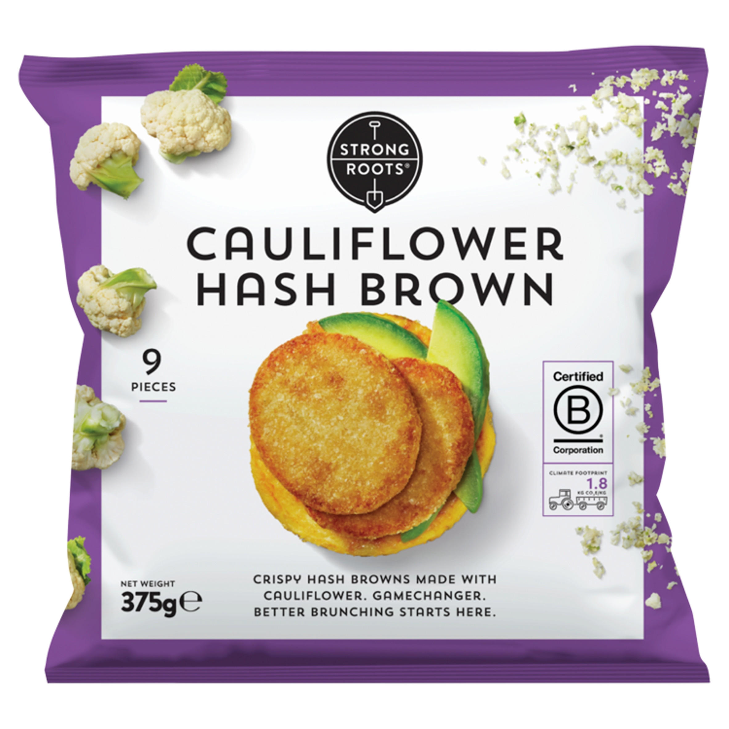 Strong Roots 9 Cauliflower Hash Brown 375g Vegetarian Iceland Foods