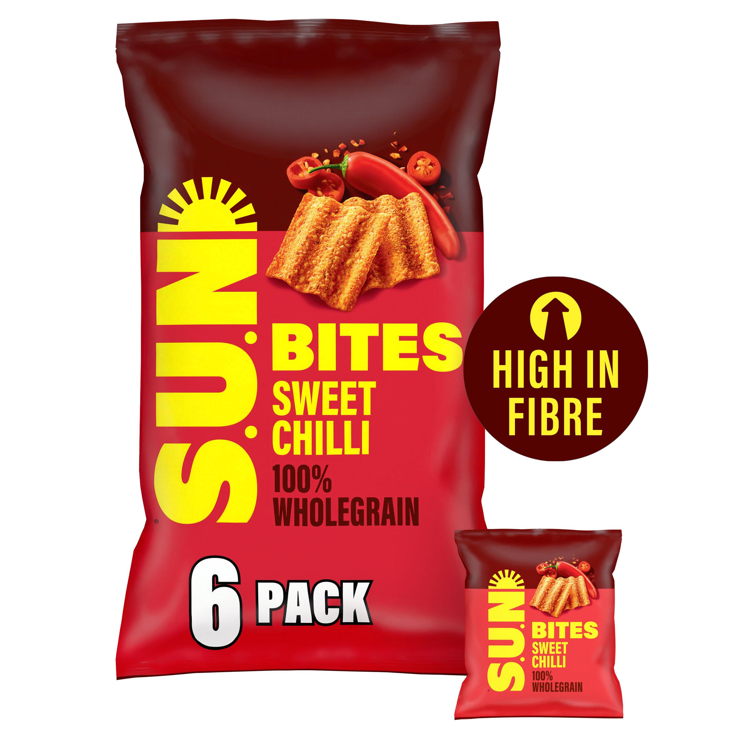 SUN Bites Lightly Salted High Fibre Snacks Multipack Crisps 6 x 25g