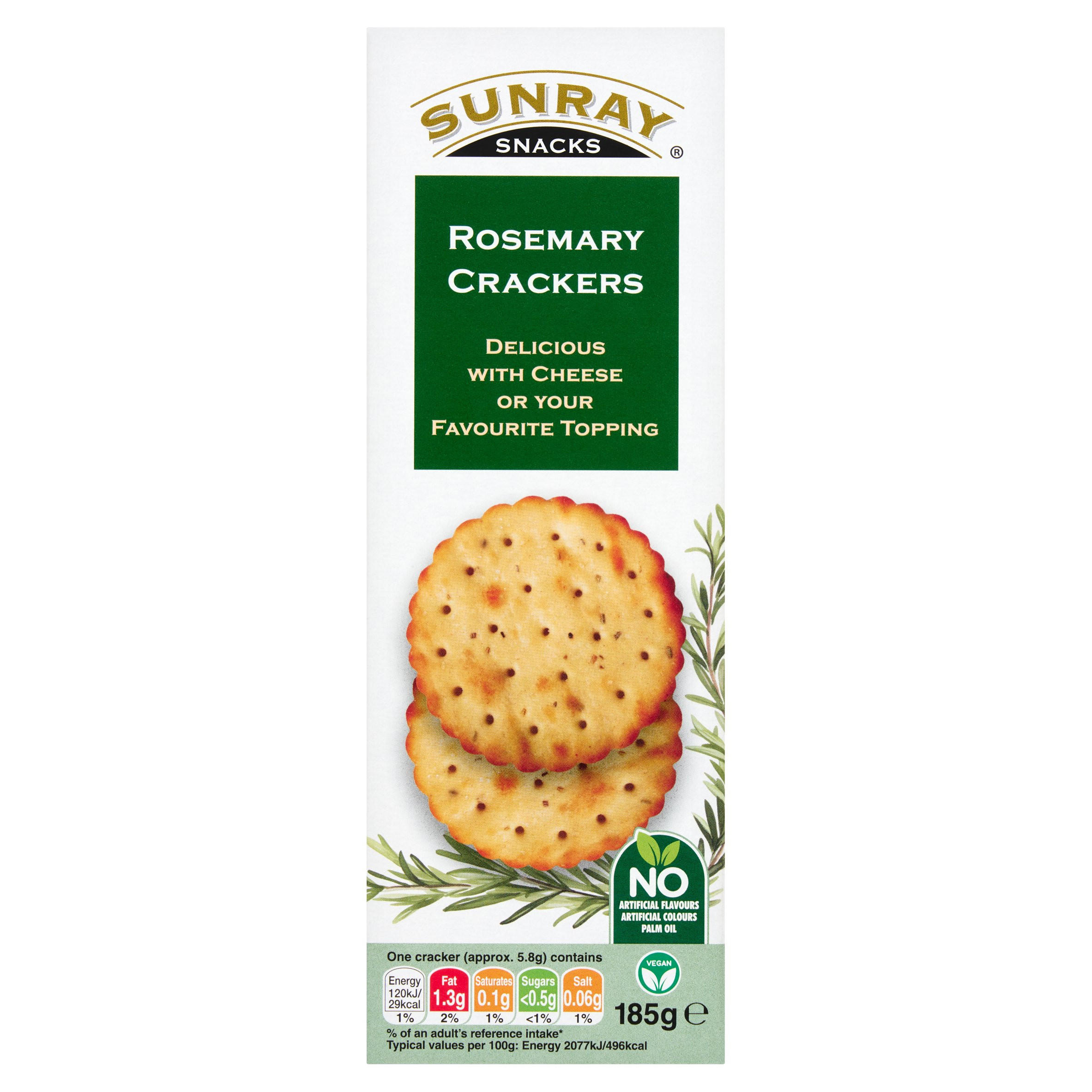 Sunray Snacks Sea Salt & Black Pepper Crackers 185g