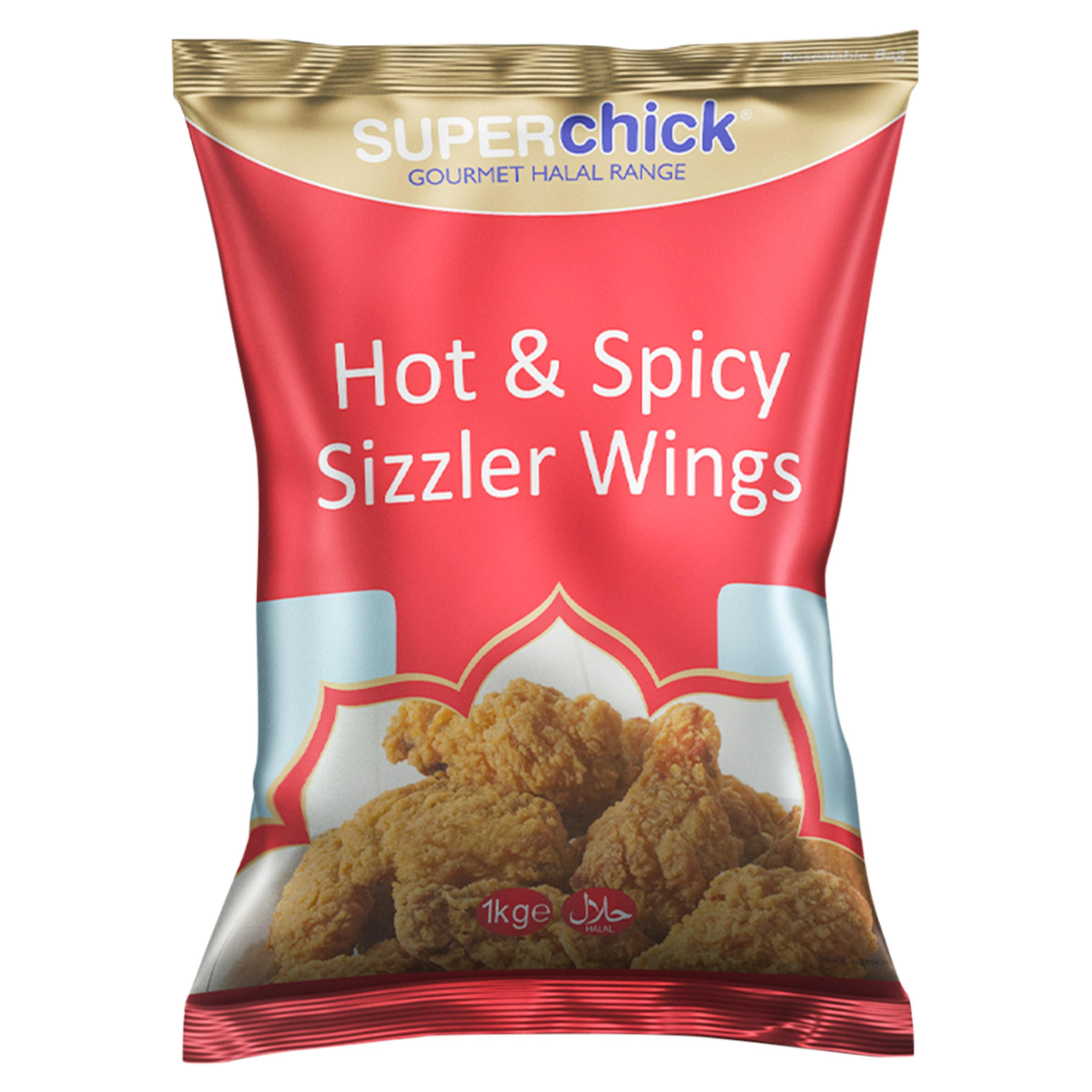 Superchick Hot & Spicy Sizzler Wings 1kg Chicken Iceland Foods