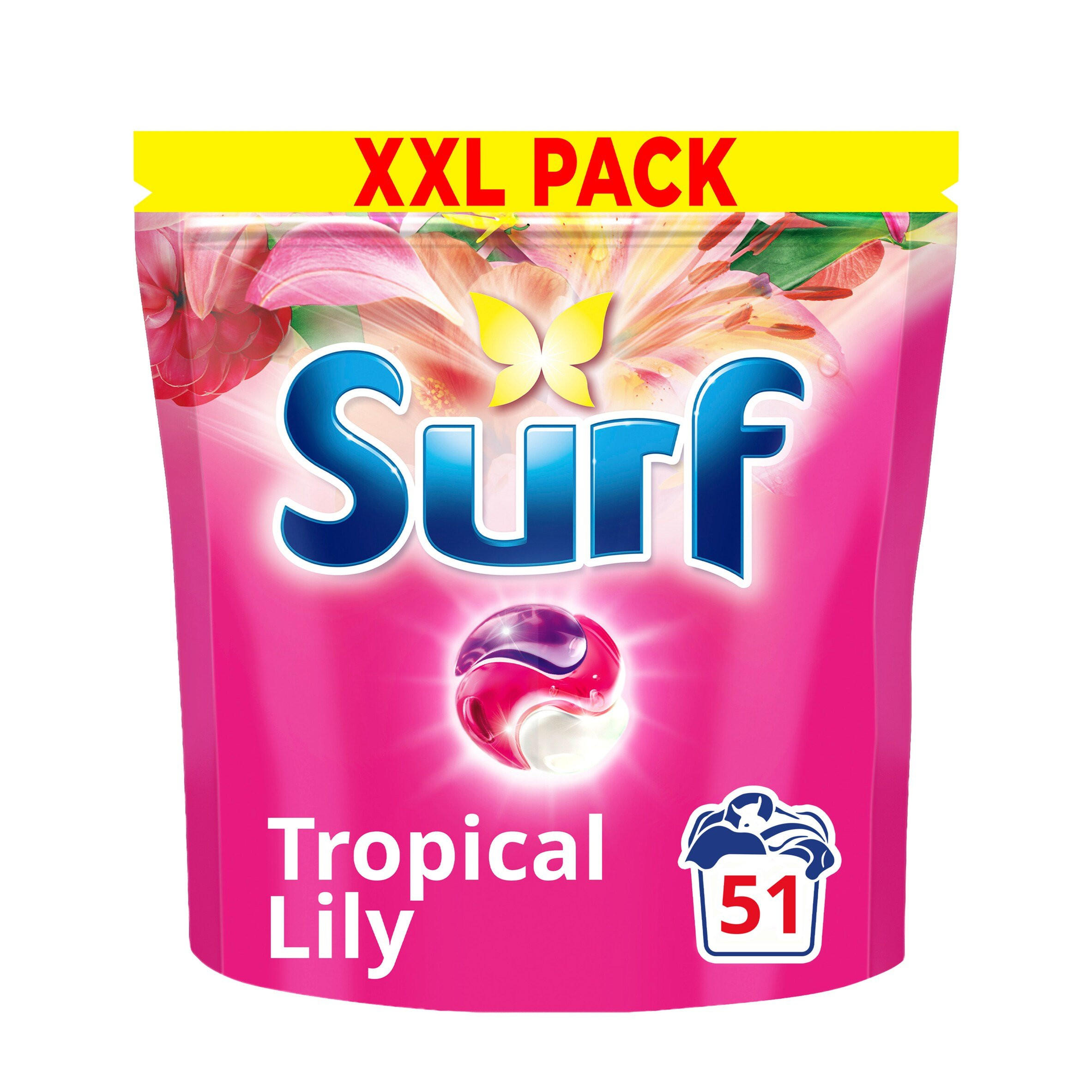 Surf Tropical Lily 3 in 1 Laundry Capsules 1038g