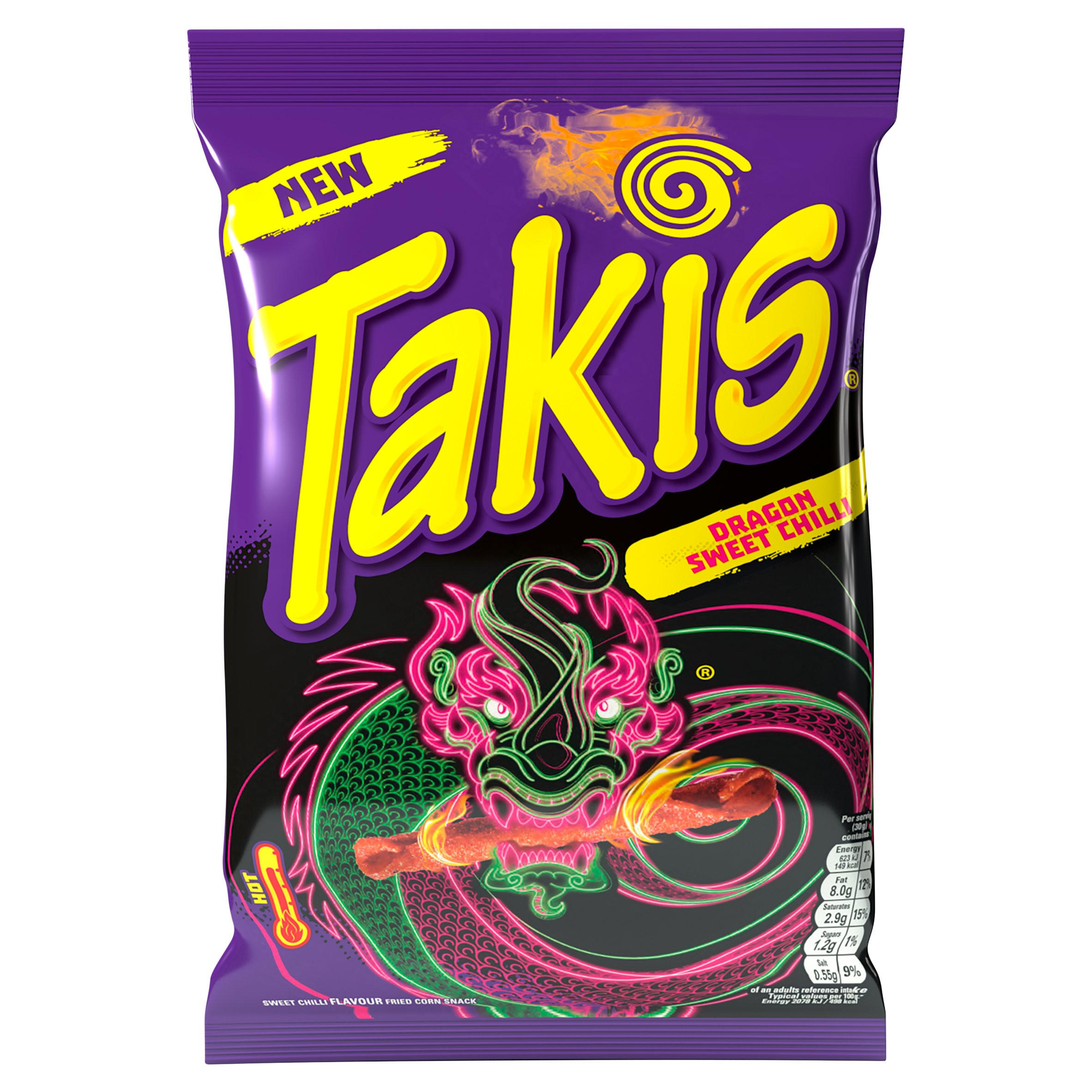 Takis Dragon Sweet Chilli 180g, folic acid free