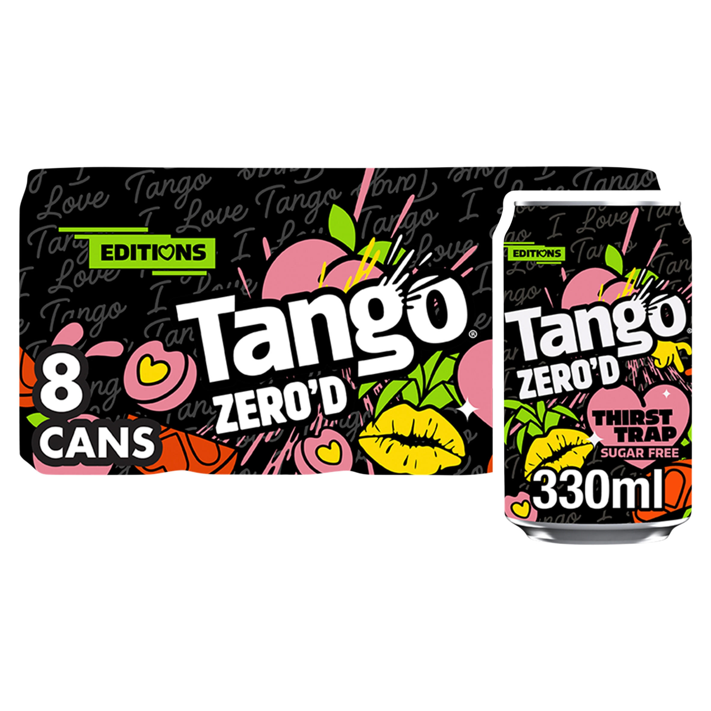 Tango Zero'd Thirst Trap Peach, Pineapple and Orange Sugar Free 8 x 330ml Cans