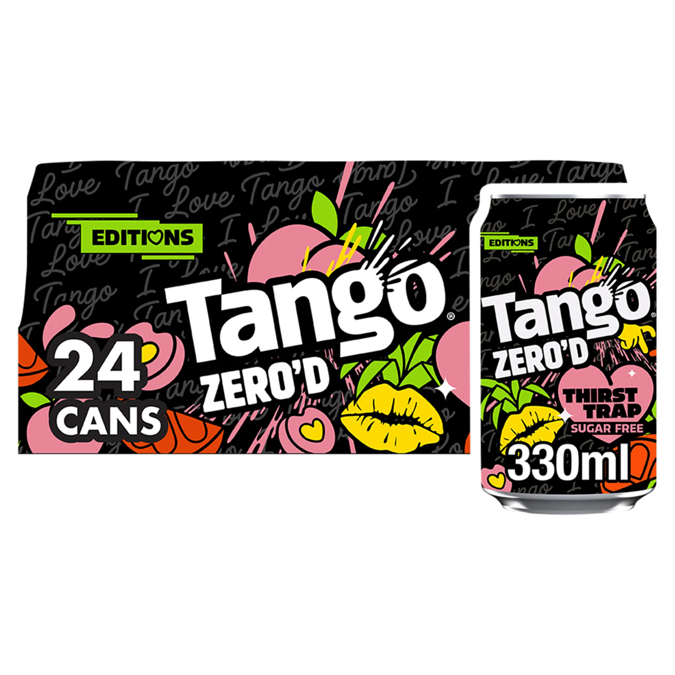 Tango Zero'd Thirst Trap Peach, Pineapple and Orange Sugar Free Cans 24 x 330ml