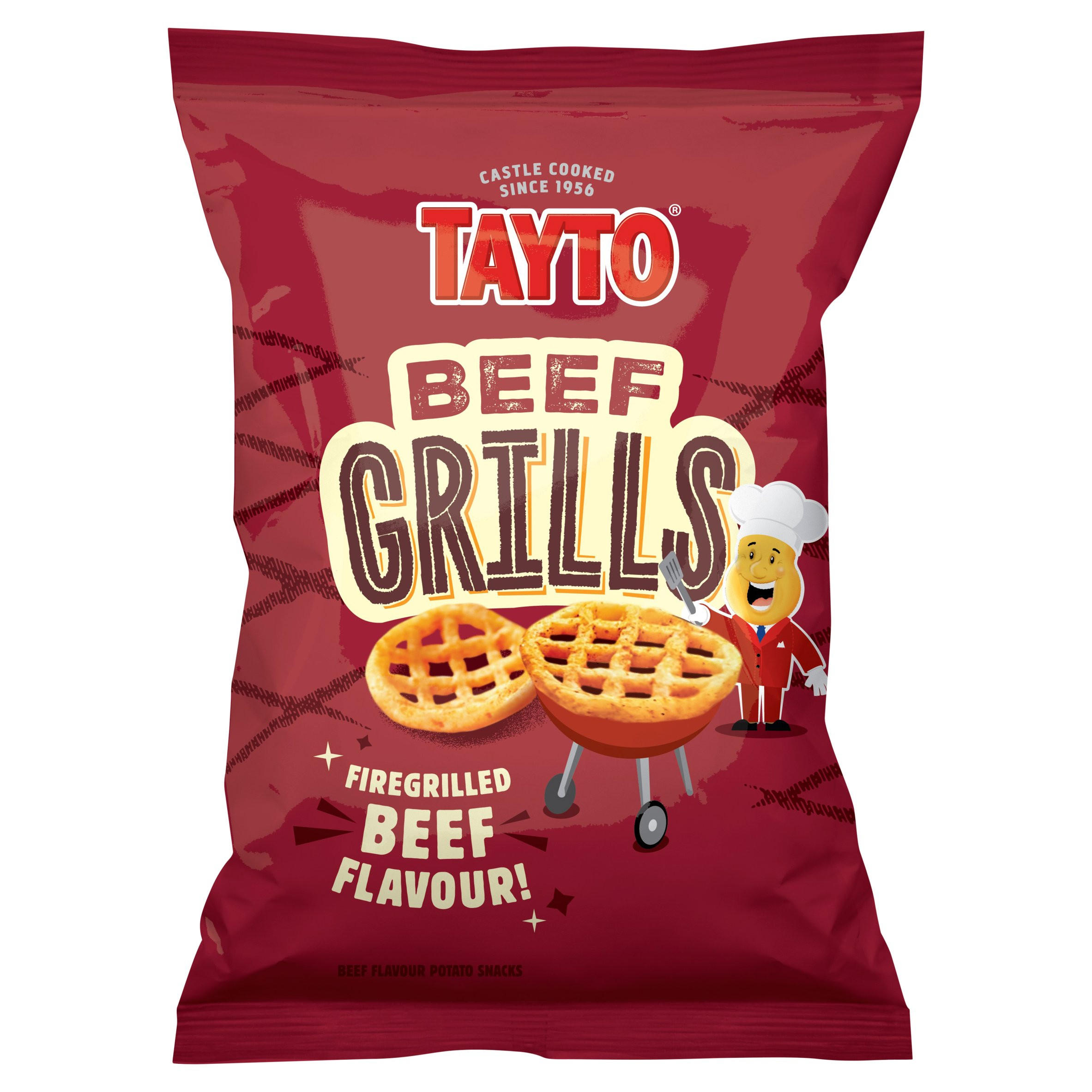 Tayto Beef Grills Beef Flavour Potato Snacks 80g, folic acid free