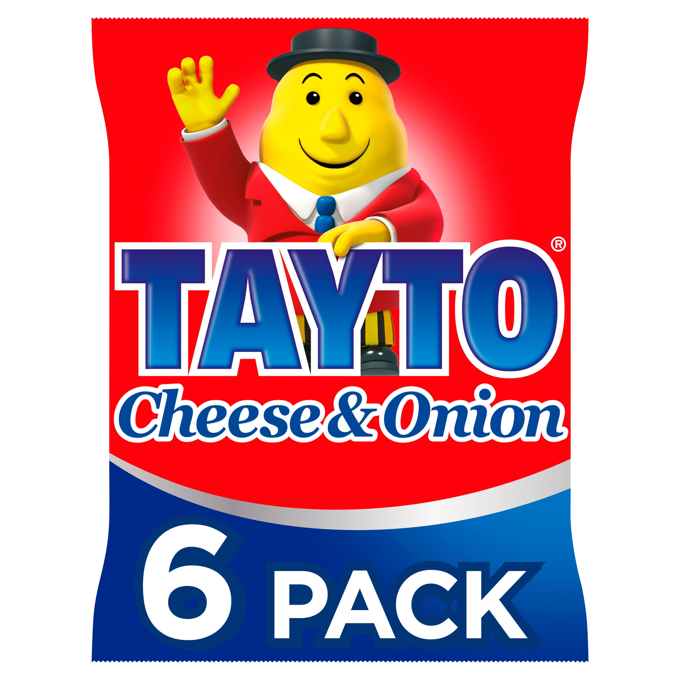 Tayto Cheese & Onion Flavour Potato Crisps 6 x 25g, folic acid free
