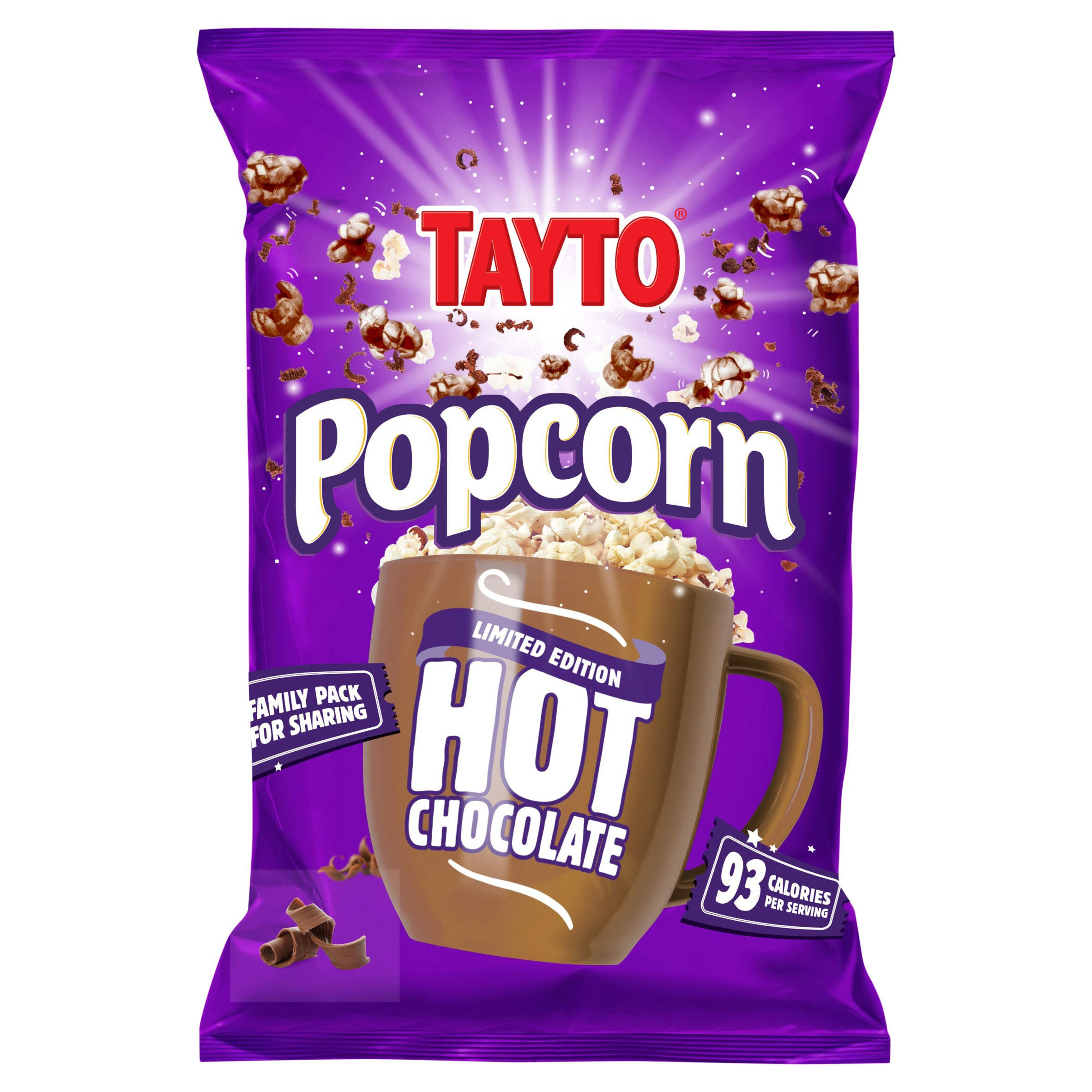 Tayto Limited Edition Hot Chocolate Popcorn 100g, folic acid free