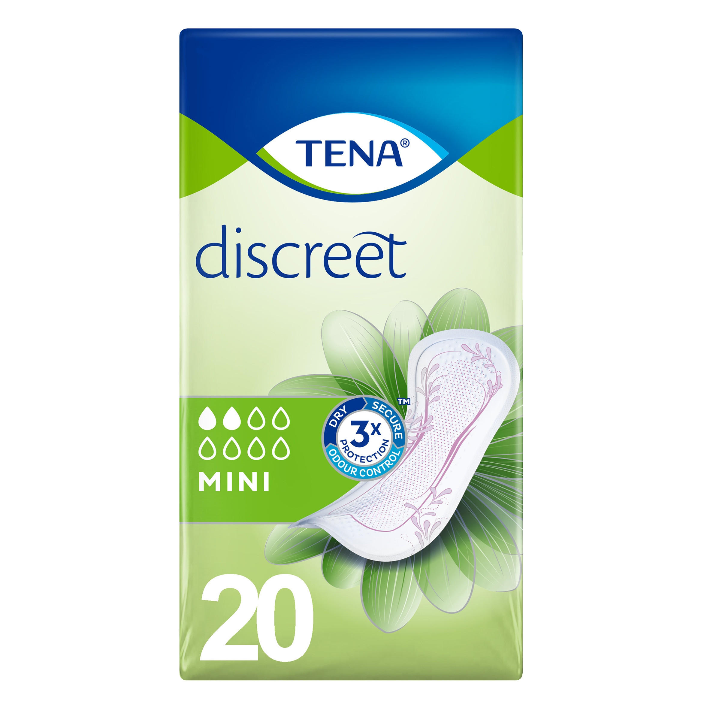 TENA Discreet Mini Incontinence Pads 20 pack Women's Toiletries