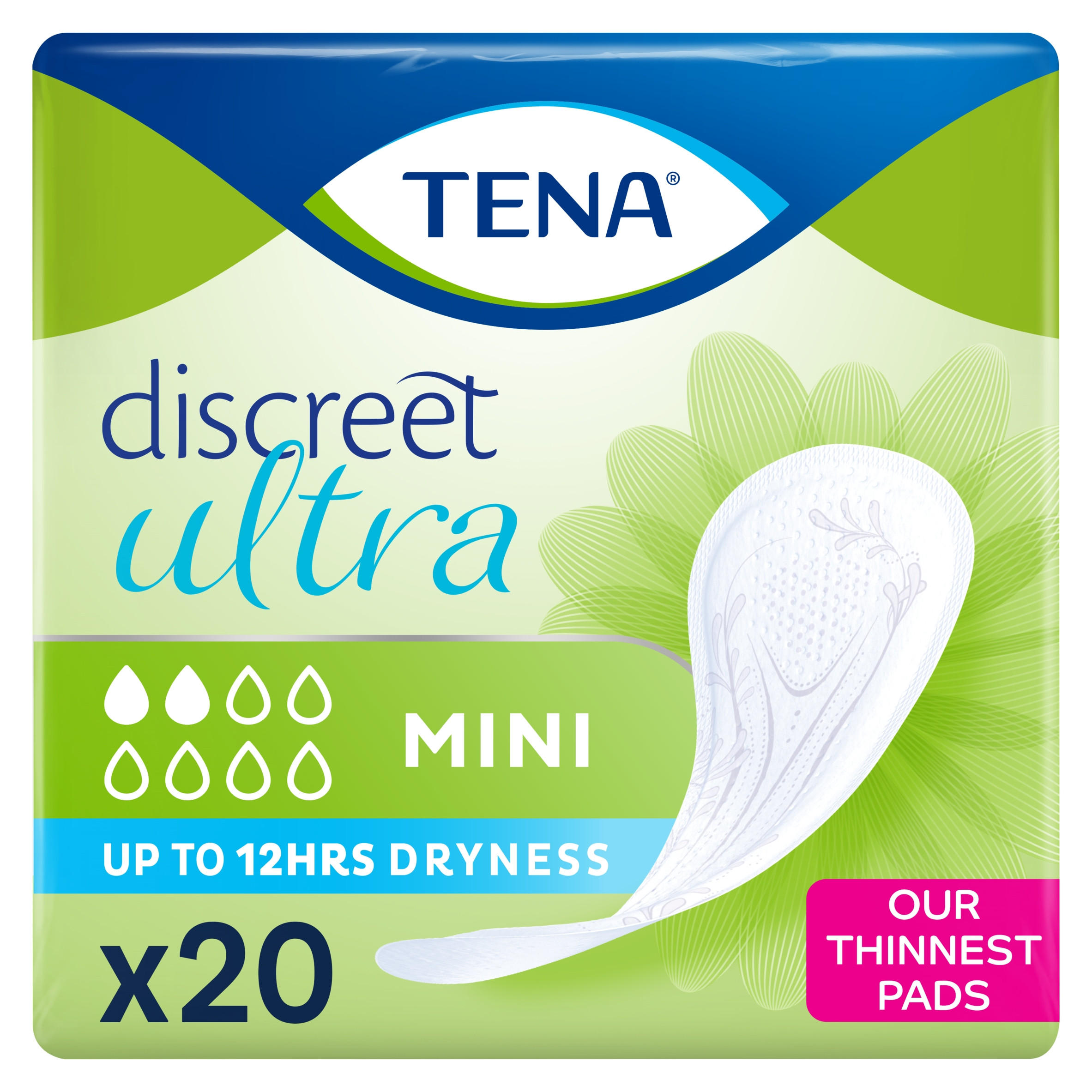 TENA Discreet Ultra Mini Pads 20 pack Womens Toiletries Iceland Foods